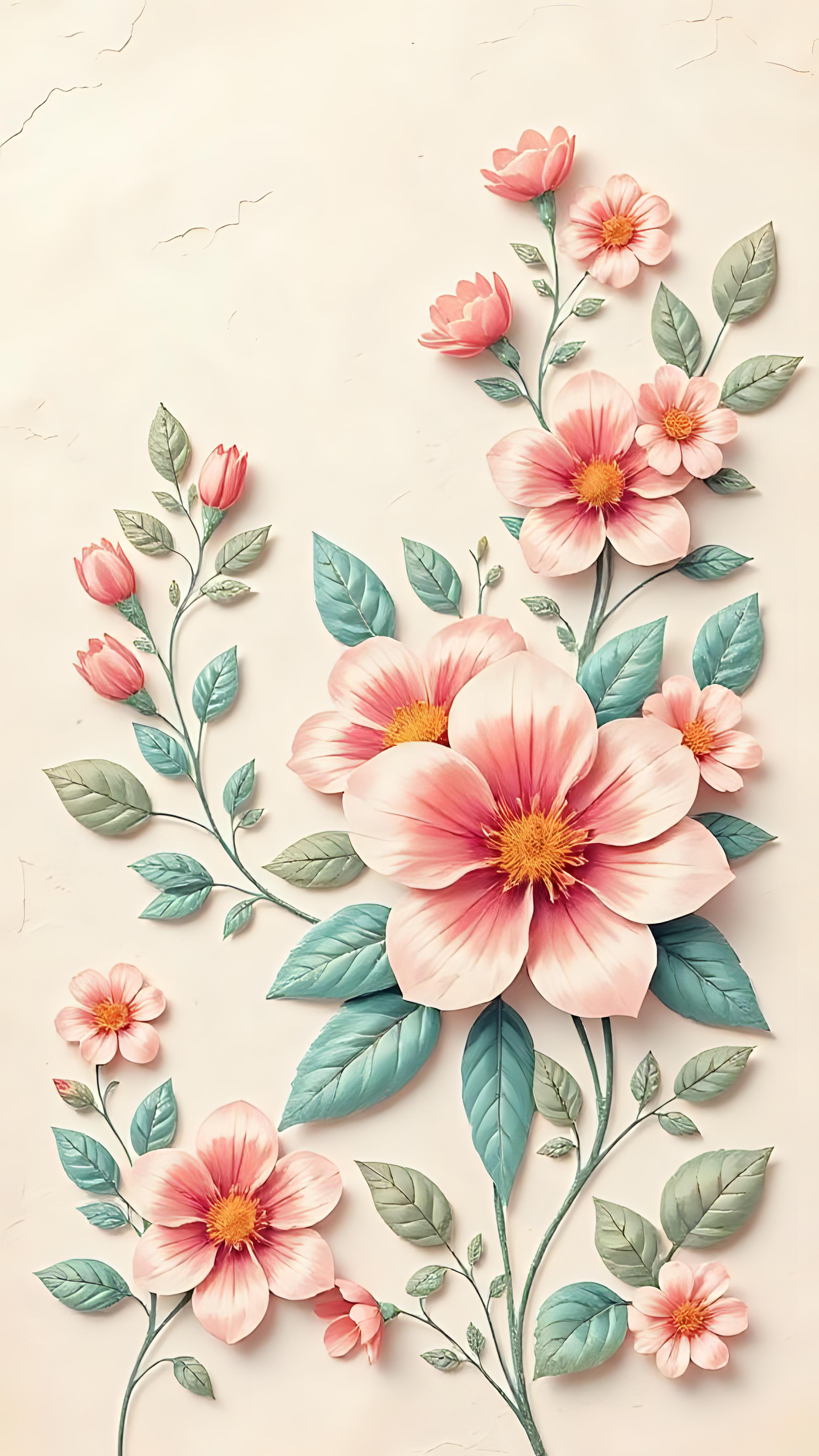 Geometric Floral wallpaper