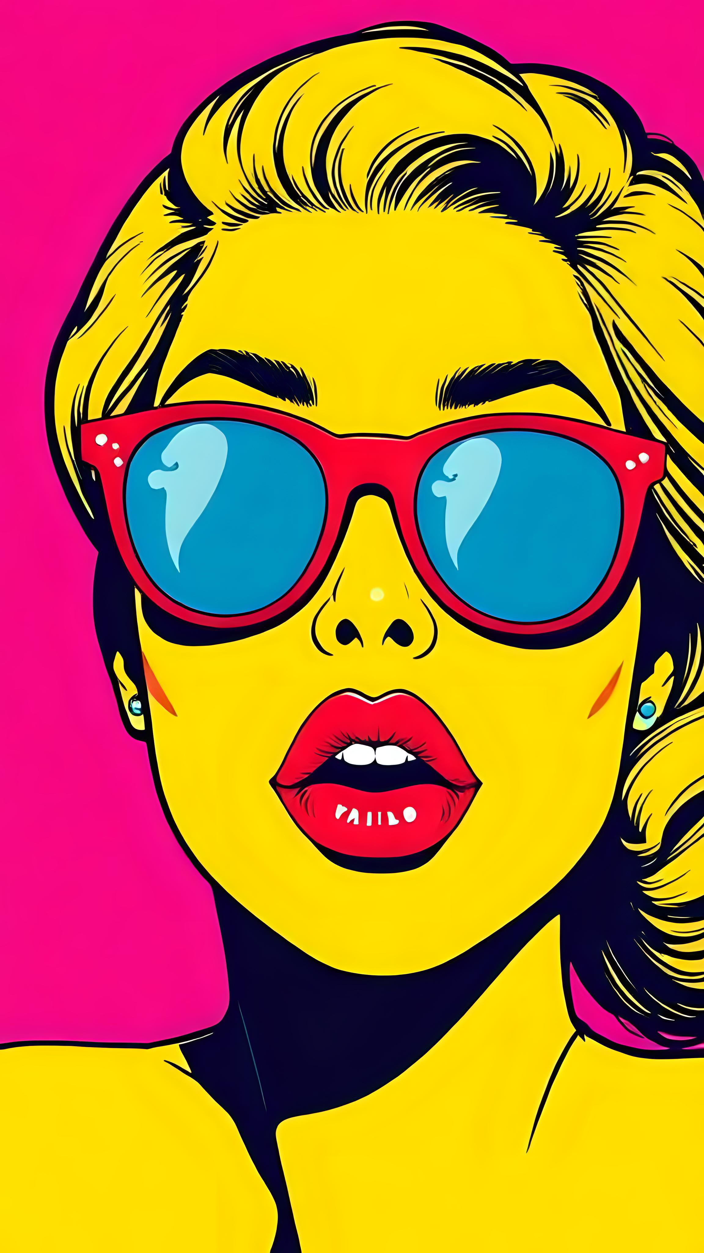 Vibrant Female Pop Art Wallpaper