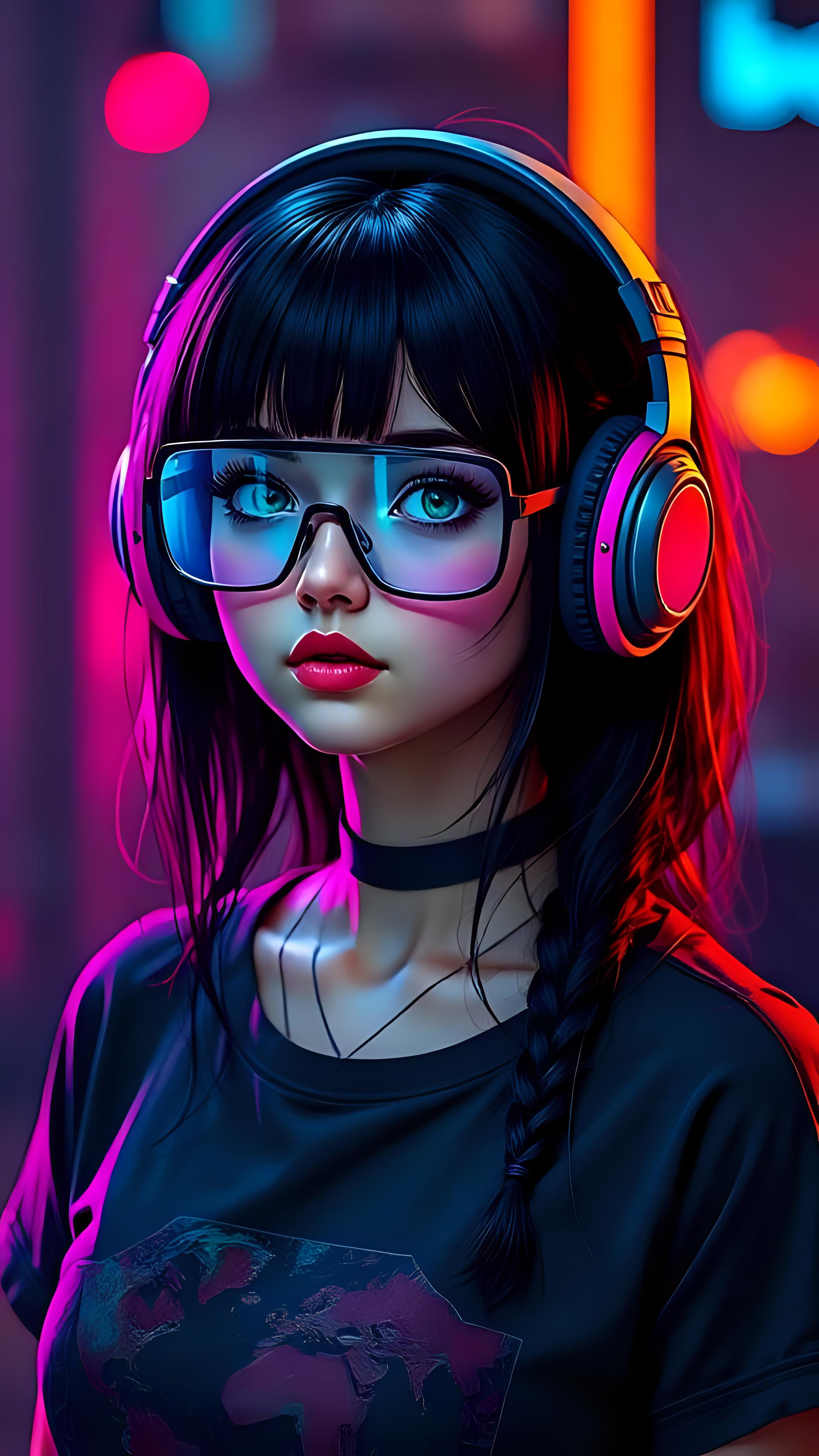Cute Tech Girl Wallpaper