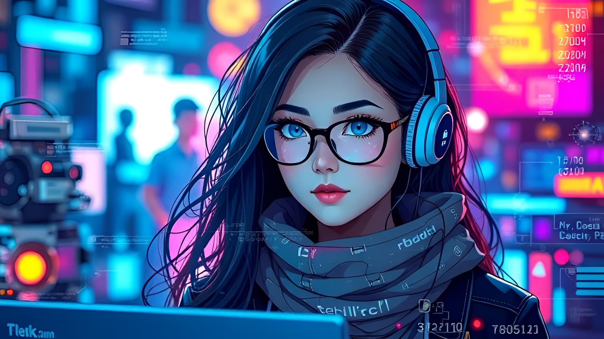 Tech girl wallpaper