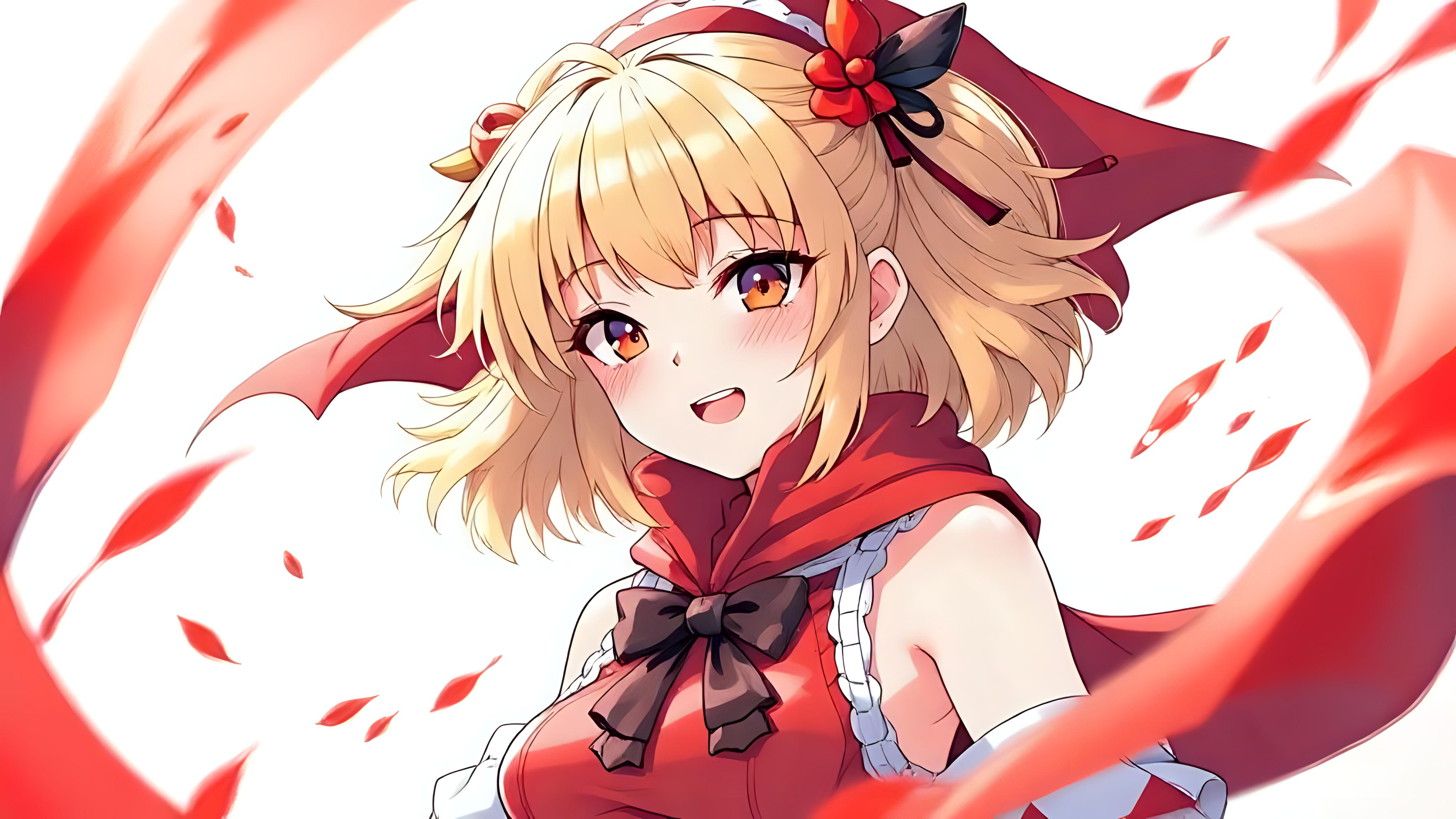 Anime Girl in Red Dress Wallpaper