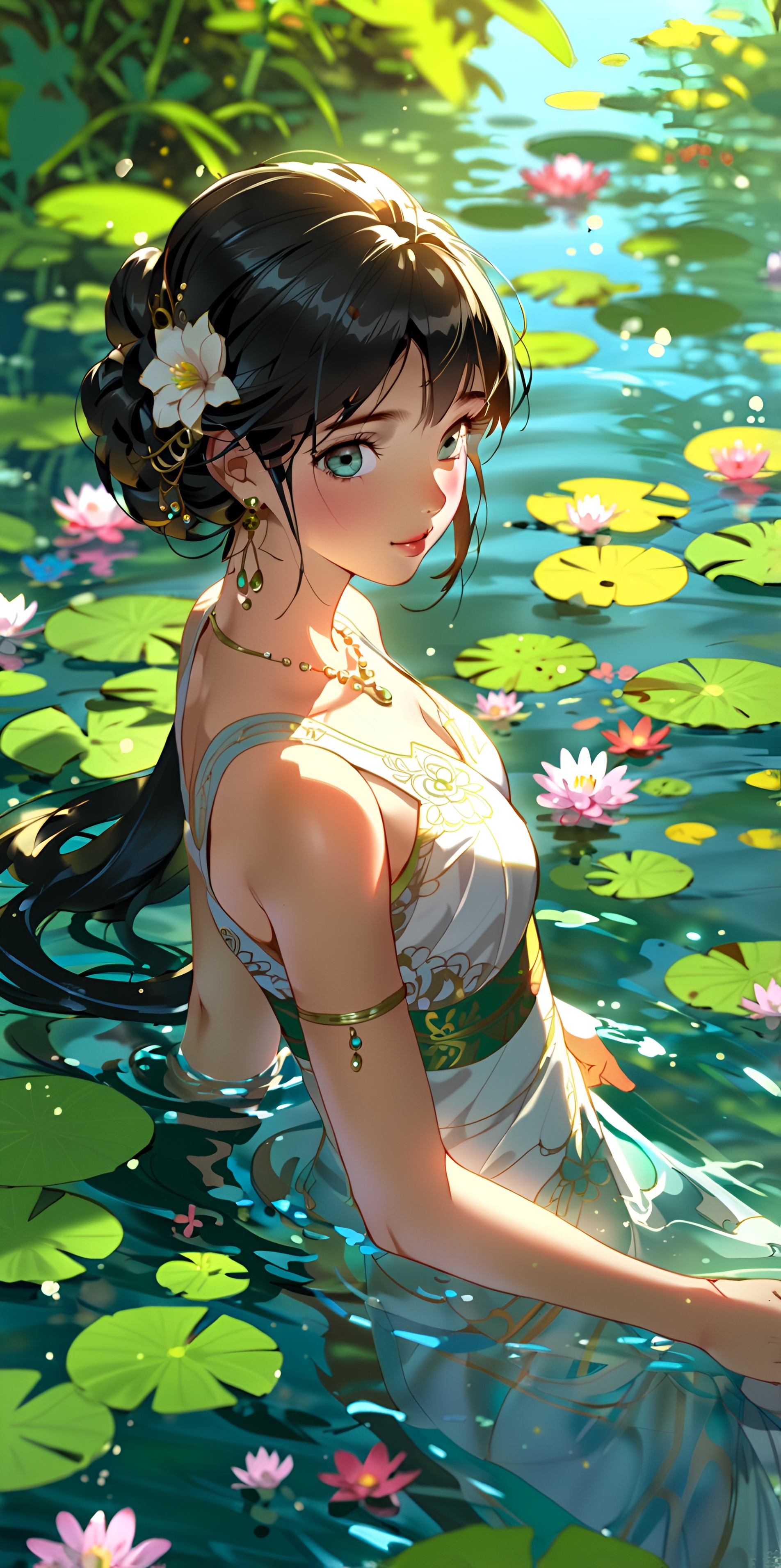 Lady in Garden live wallpaper