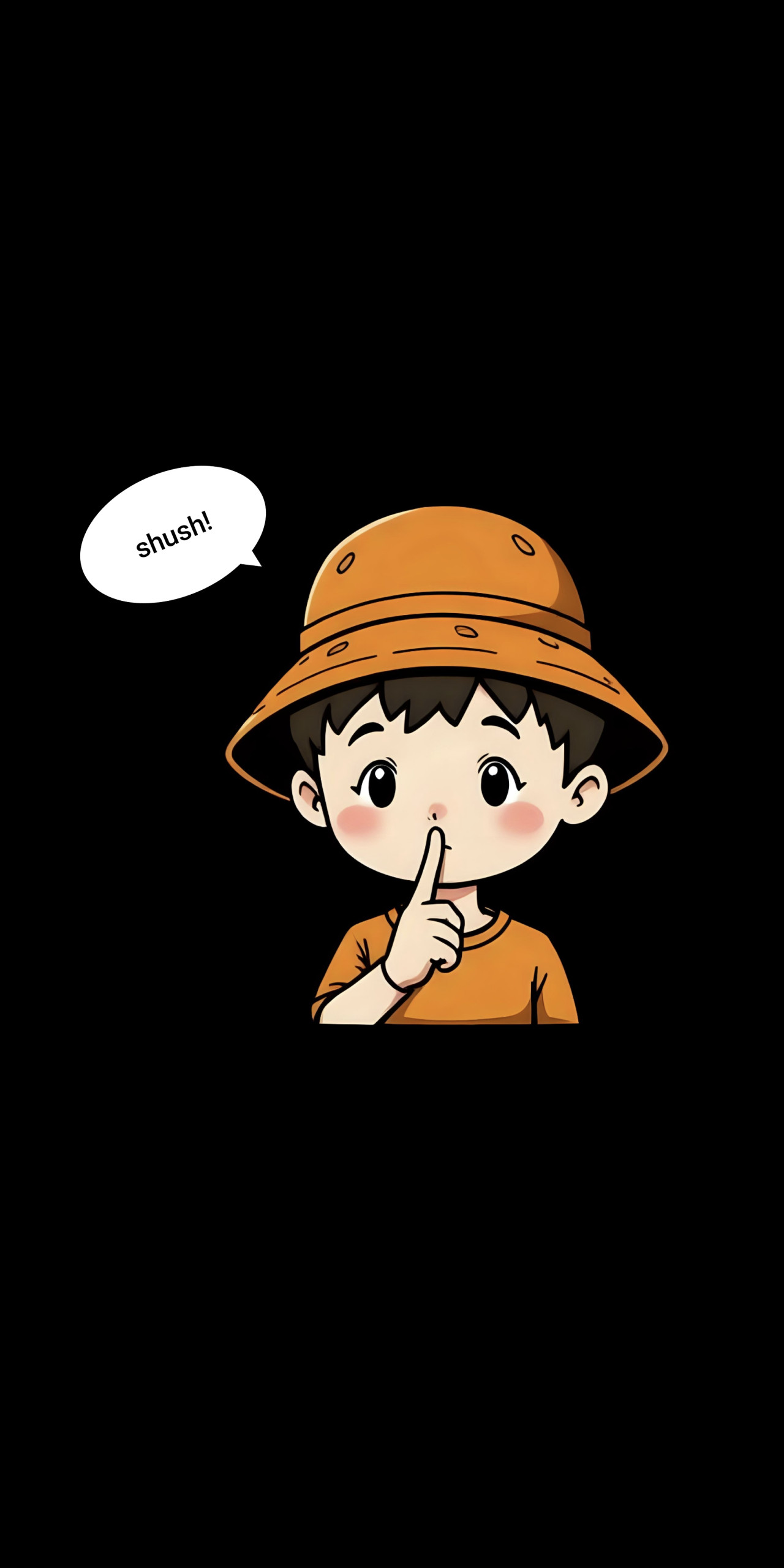 Cartoon Boy Shushing Wallpaper