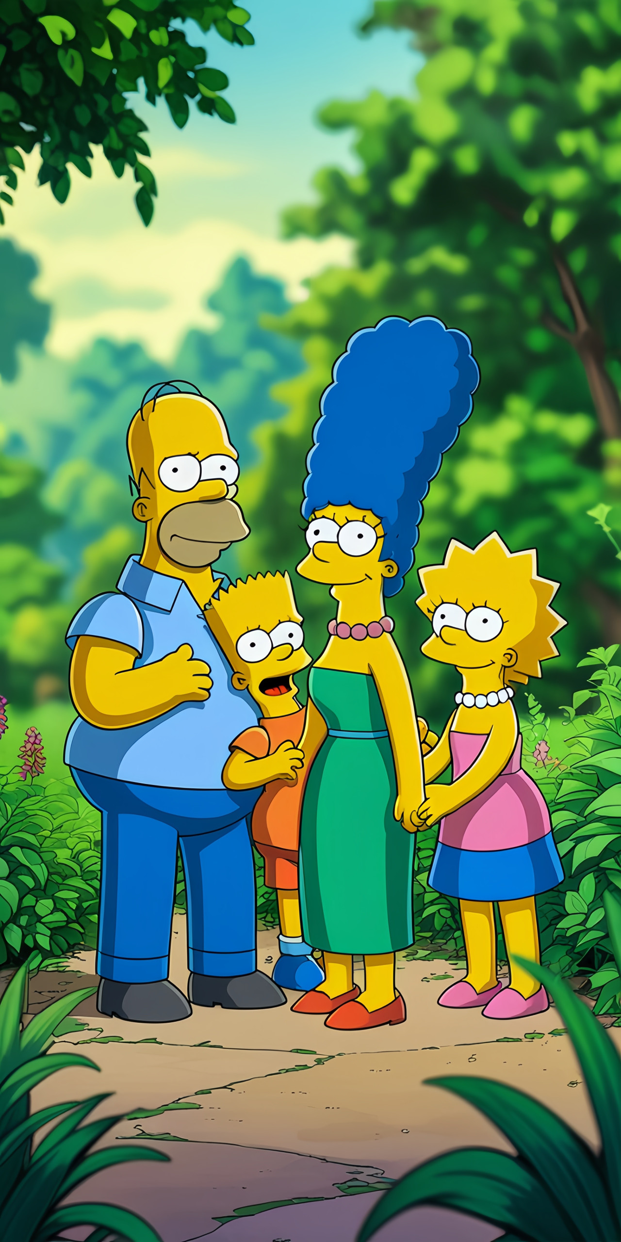 The Simpsons Family Nature Wallpaper
