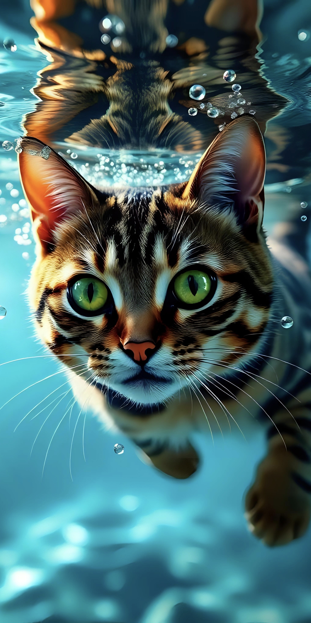Cat Underwater Wallpaper