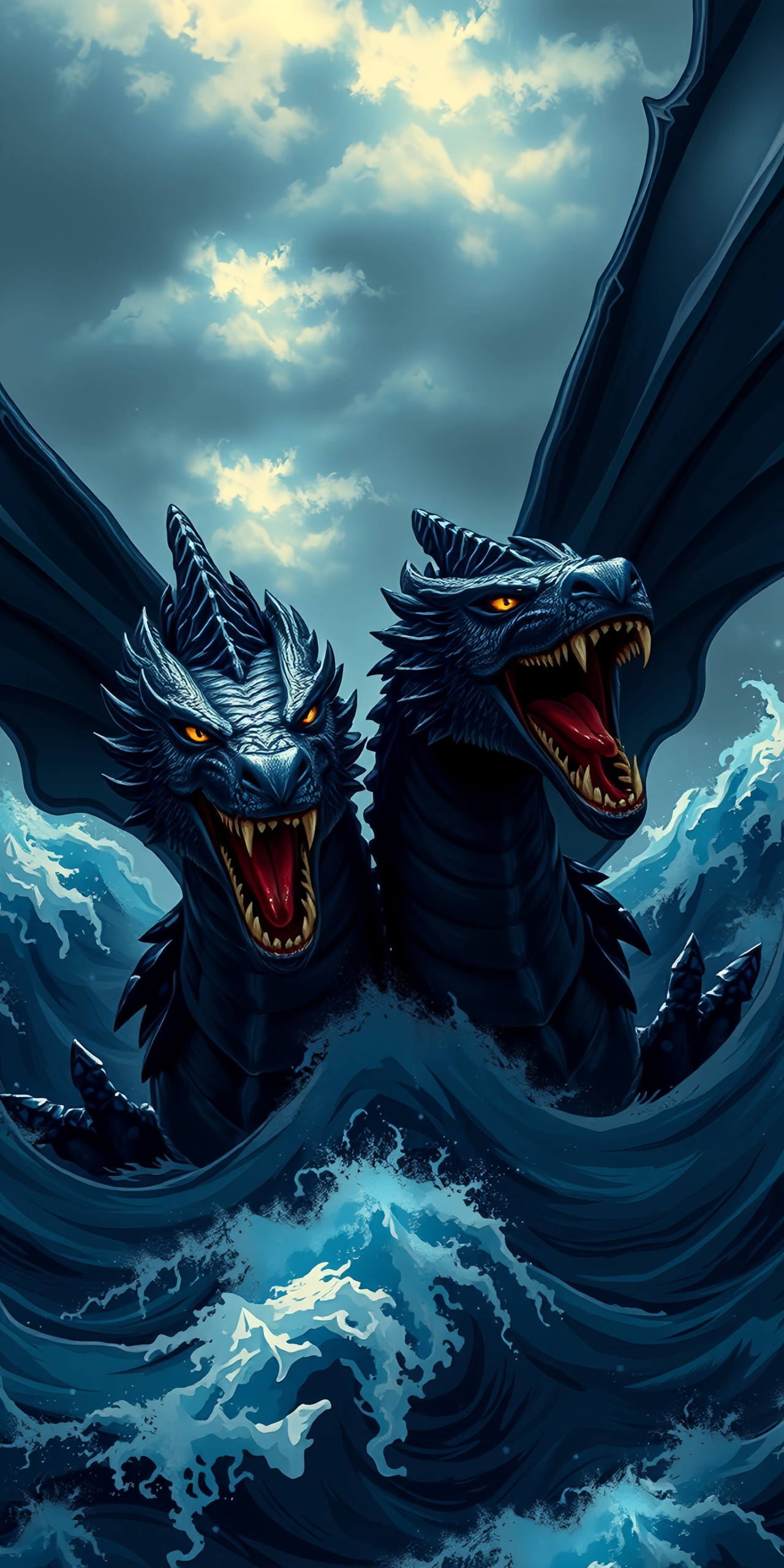 Ferocious Water Hydra Dragon Wallpaper