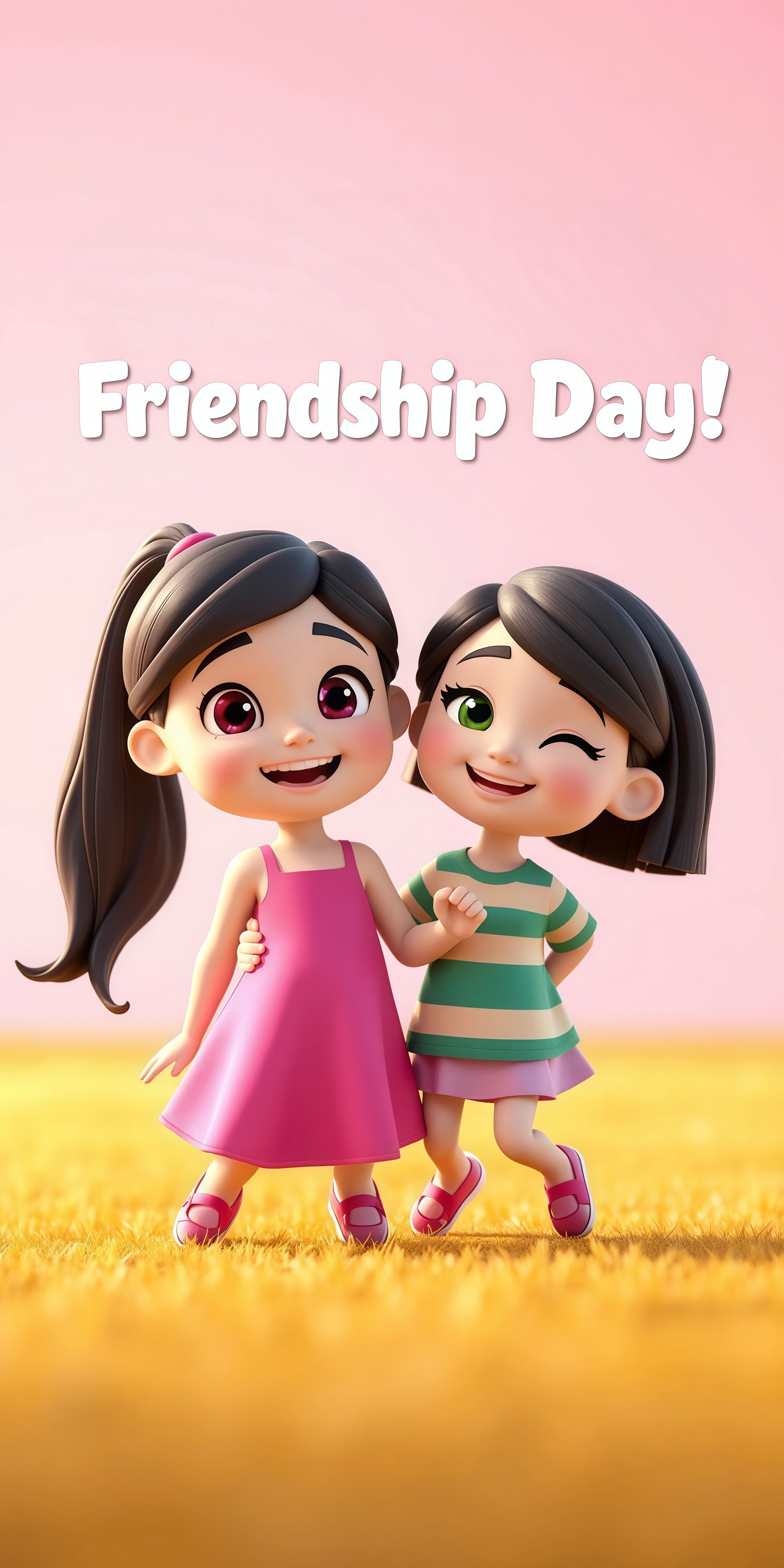 Happy Friendship Day Girls Duo Wallpaper