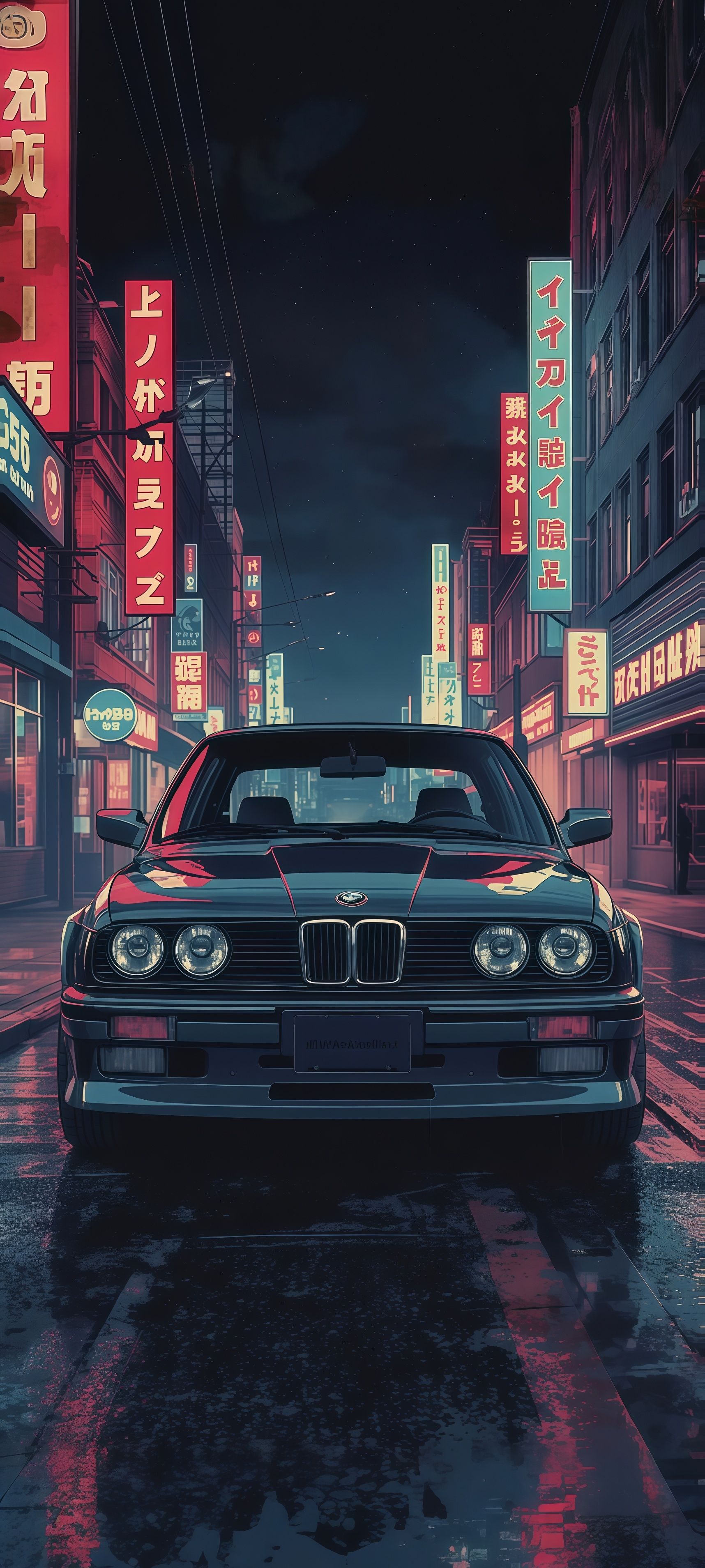 Neon Night BMW E30 M3 Wallpaper