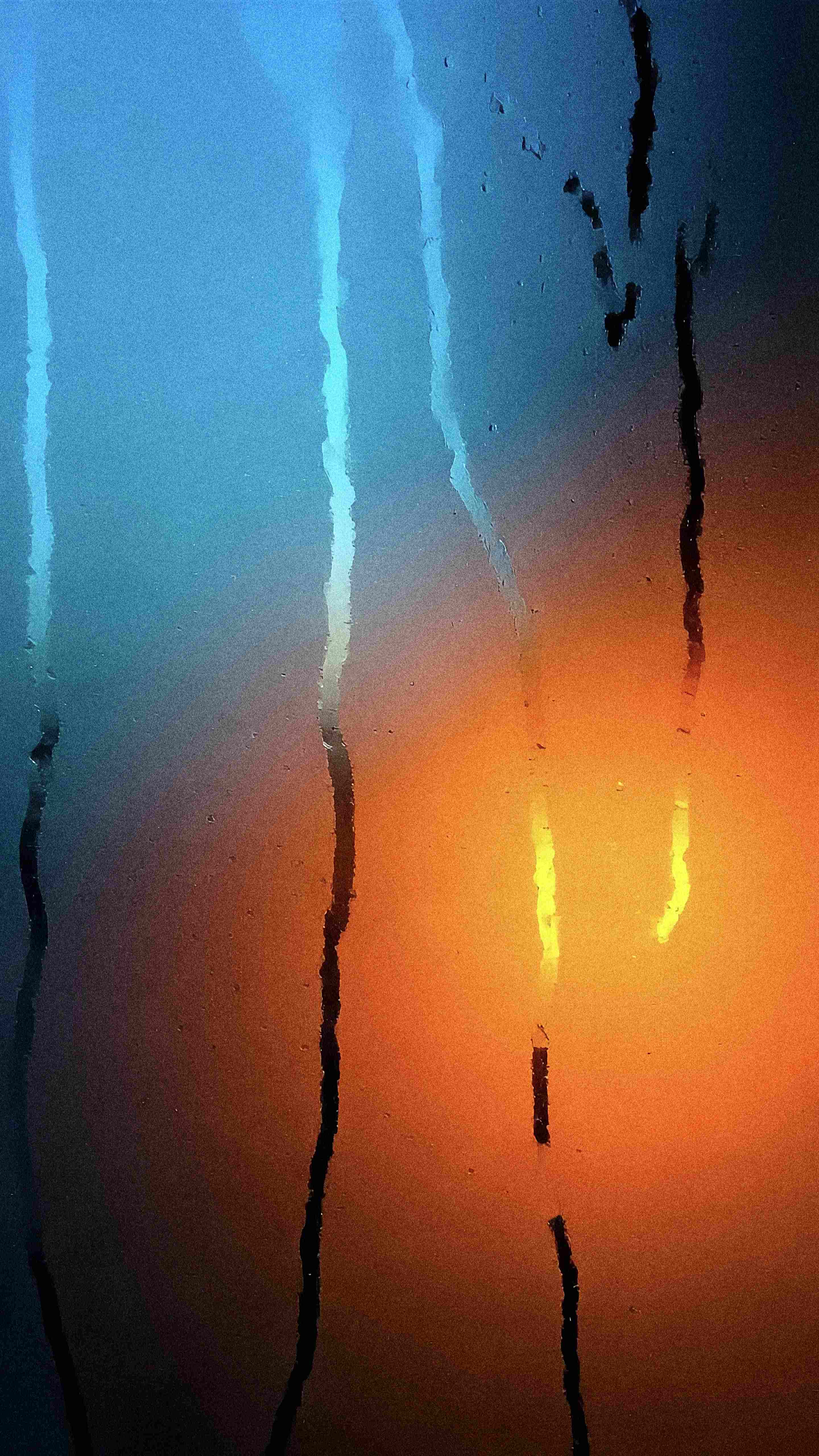 Abstract Condensation Window Sunset Glow Wallpaper