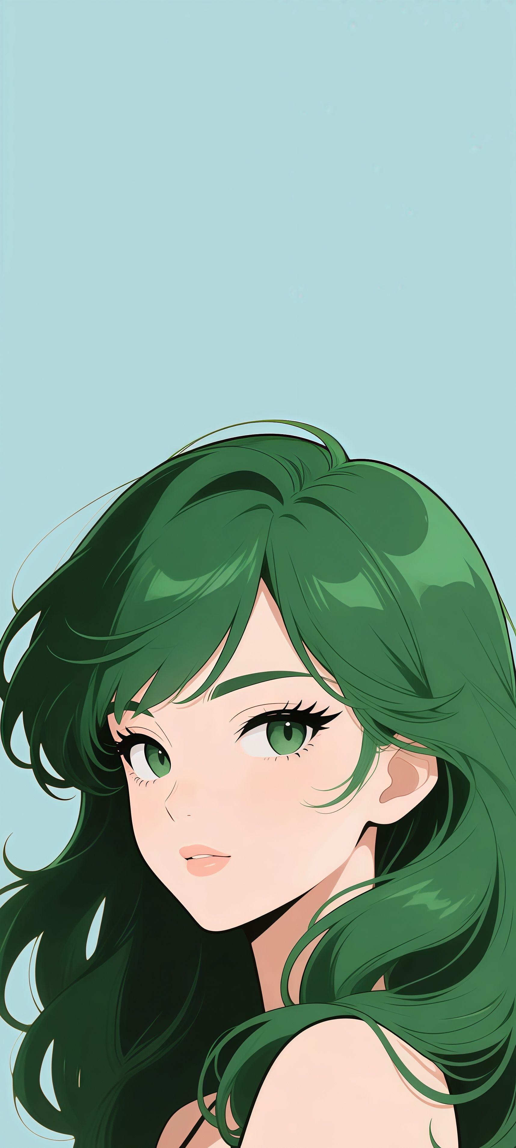 Green Hair Anime Girl Wallpaper