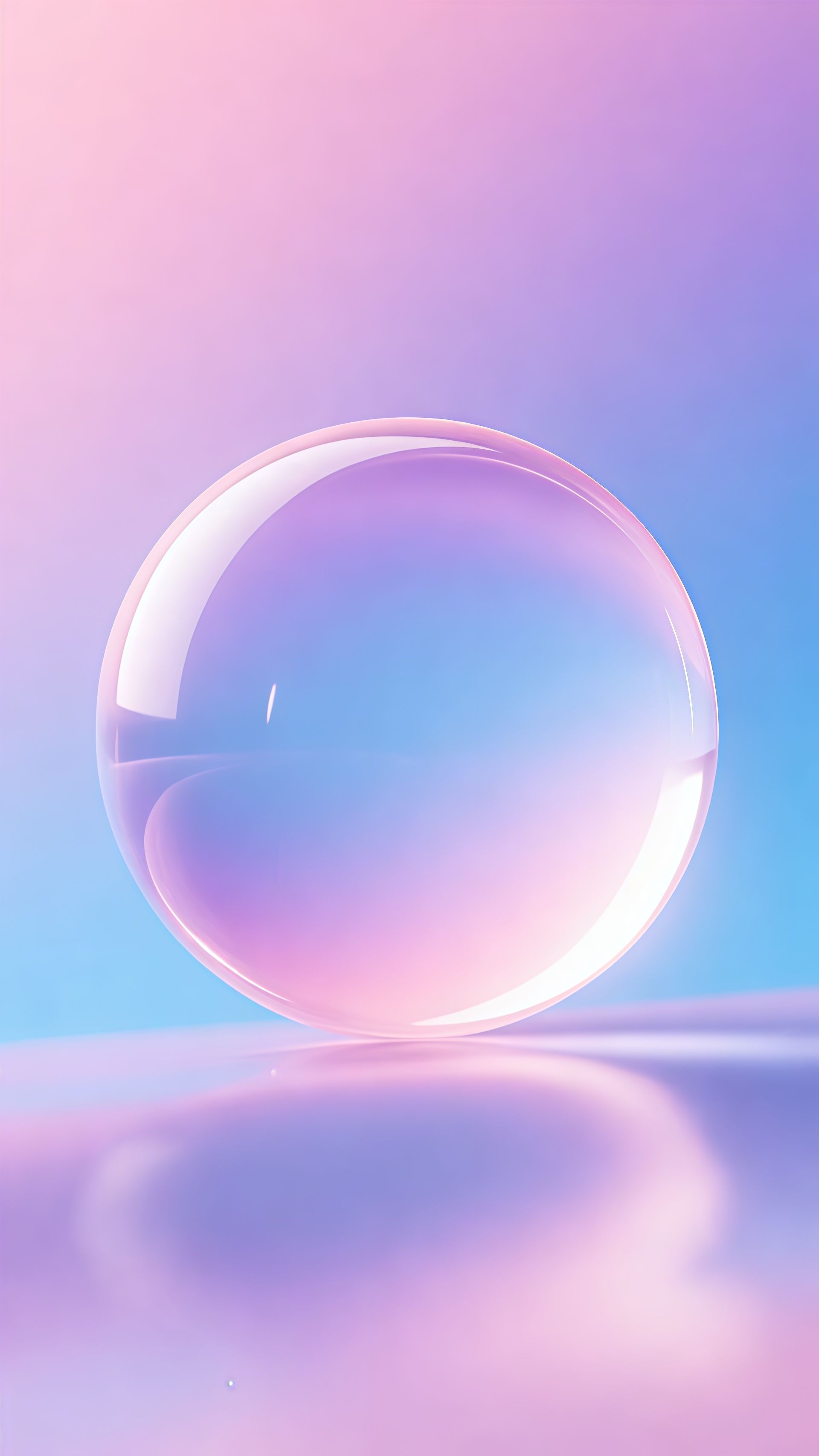 Iridescent Glass Sphere Bubble Pastel Wallpaper