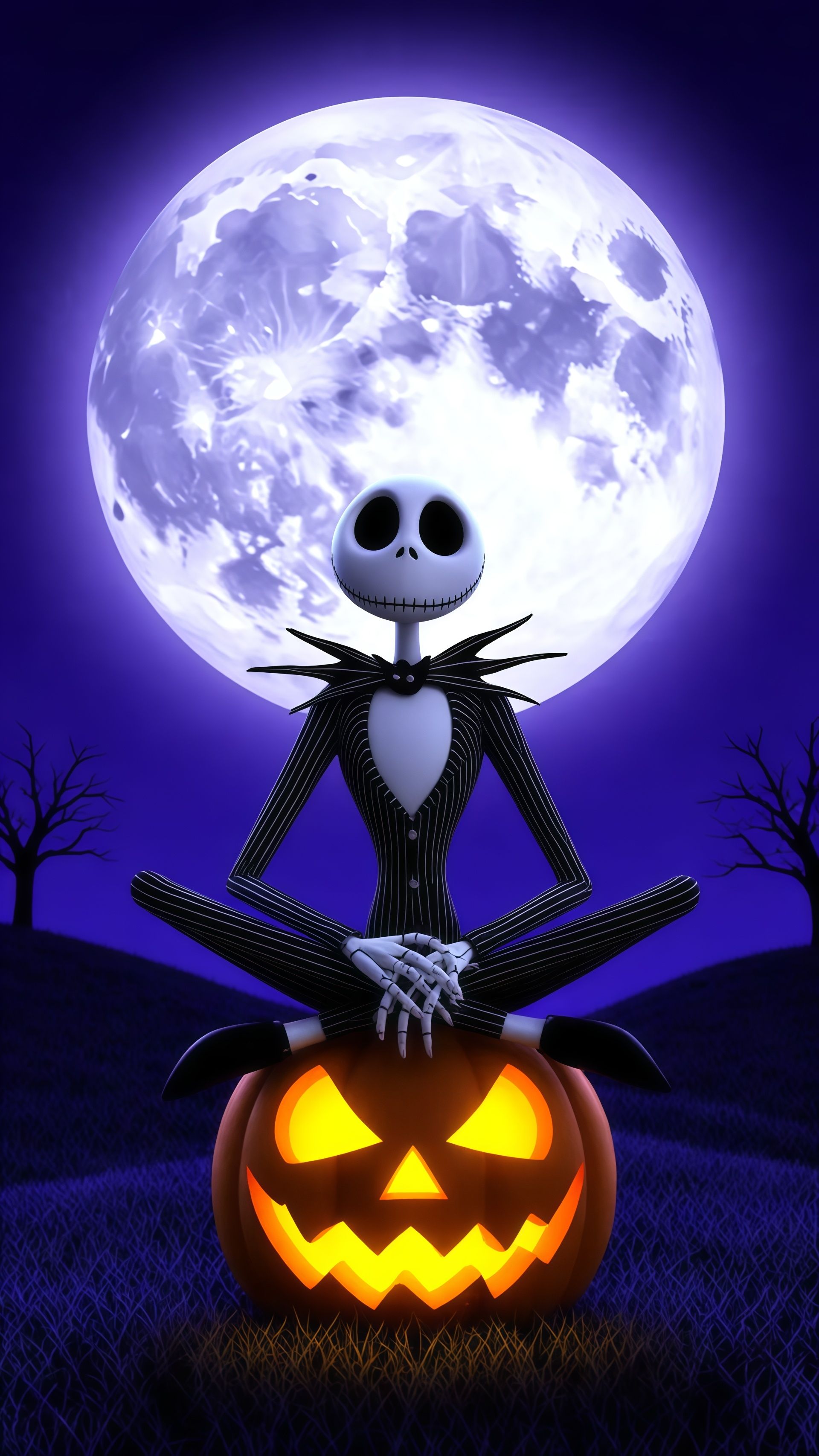 Jack Skellington Pumpkin King Meditation Wallpaper