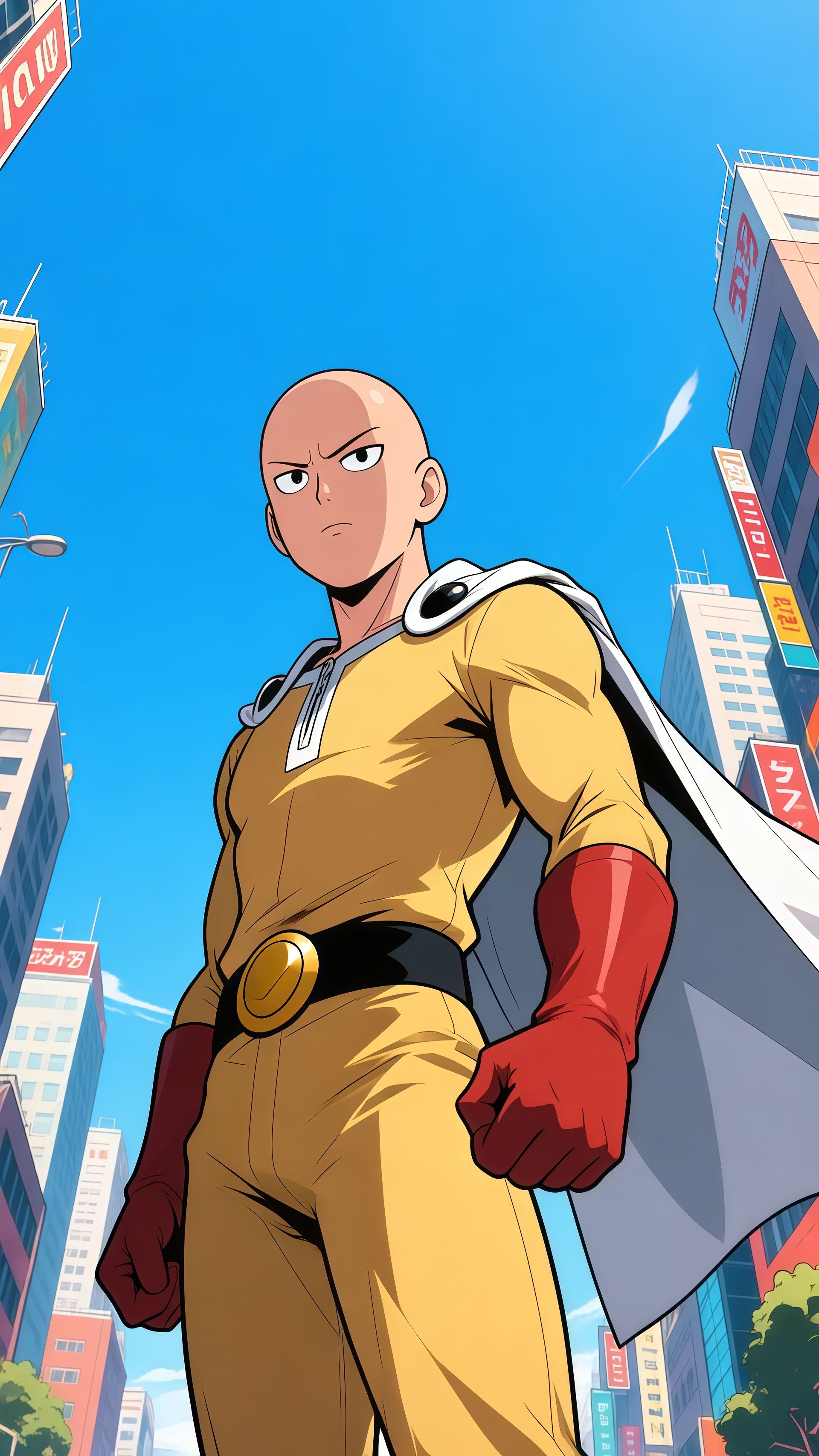 Saitama One-Punch Man City View Wallpaper