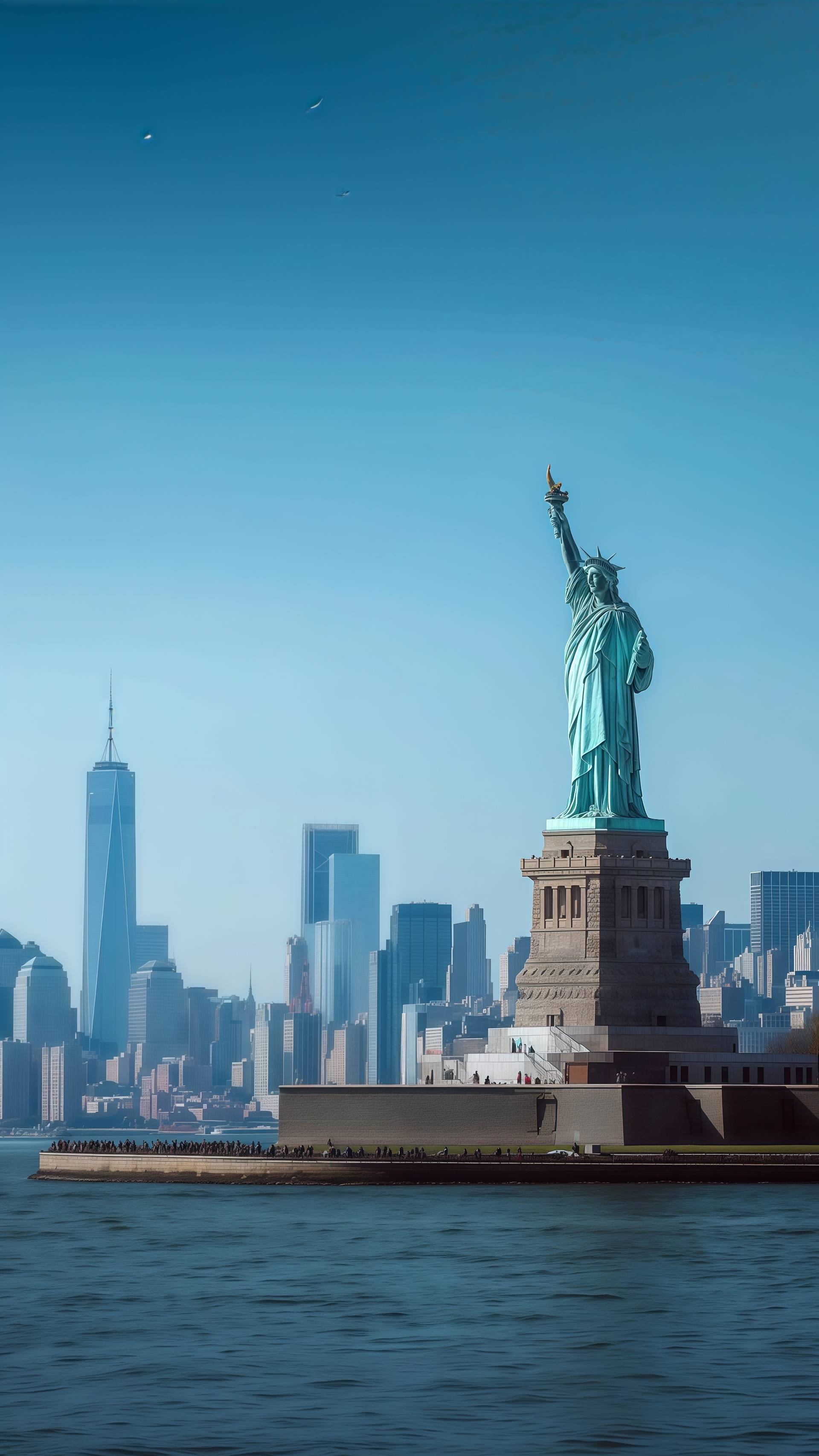 Statue of Liberty New York City Skyline Wallpaper