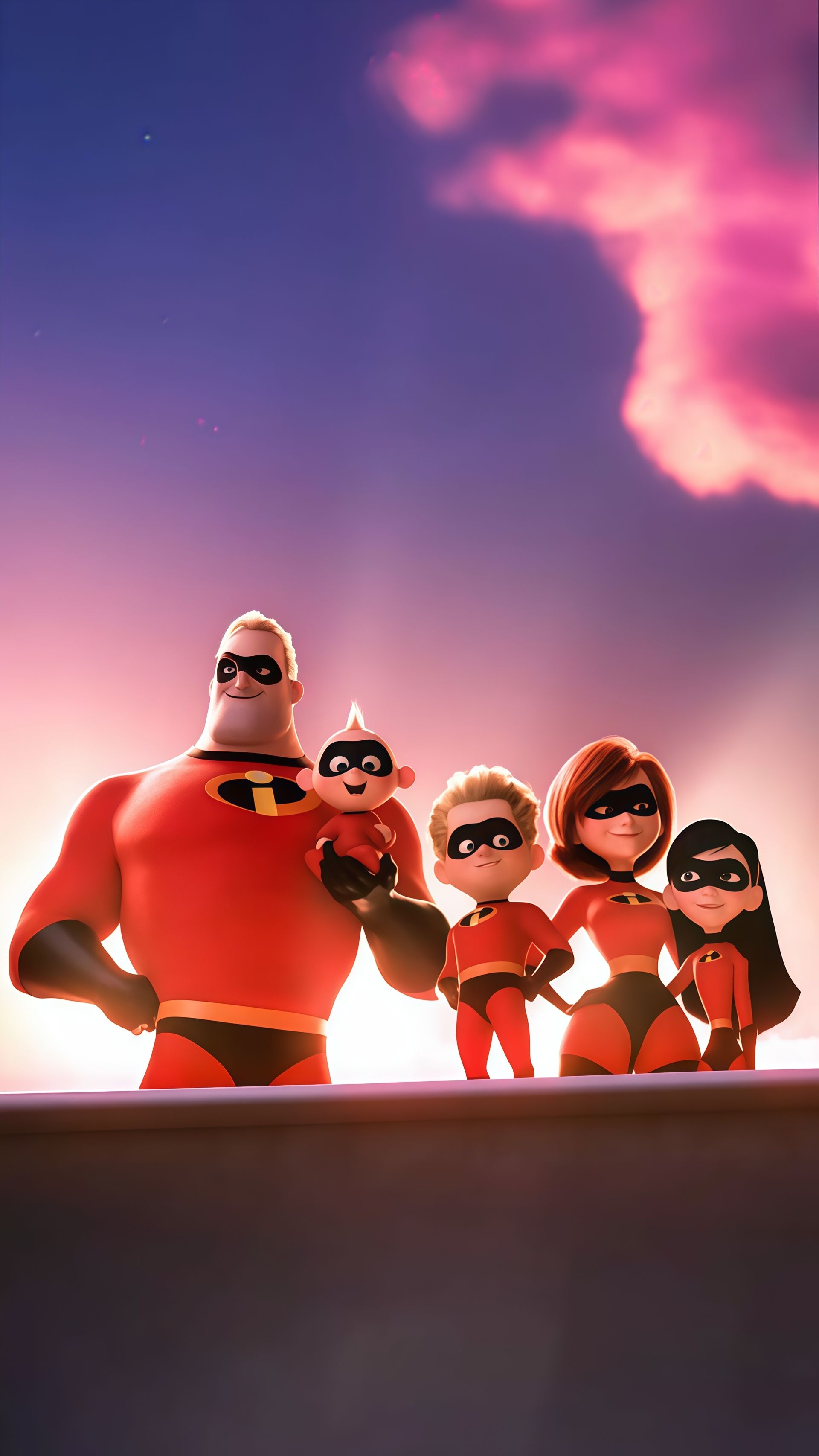The Incredibles Family Sunset Silhouette Wallpaper