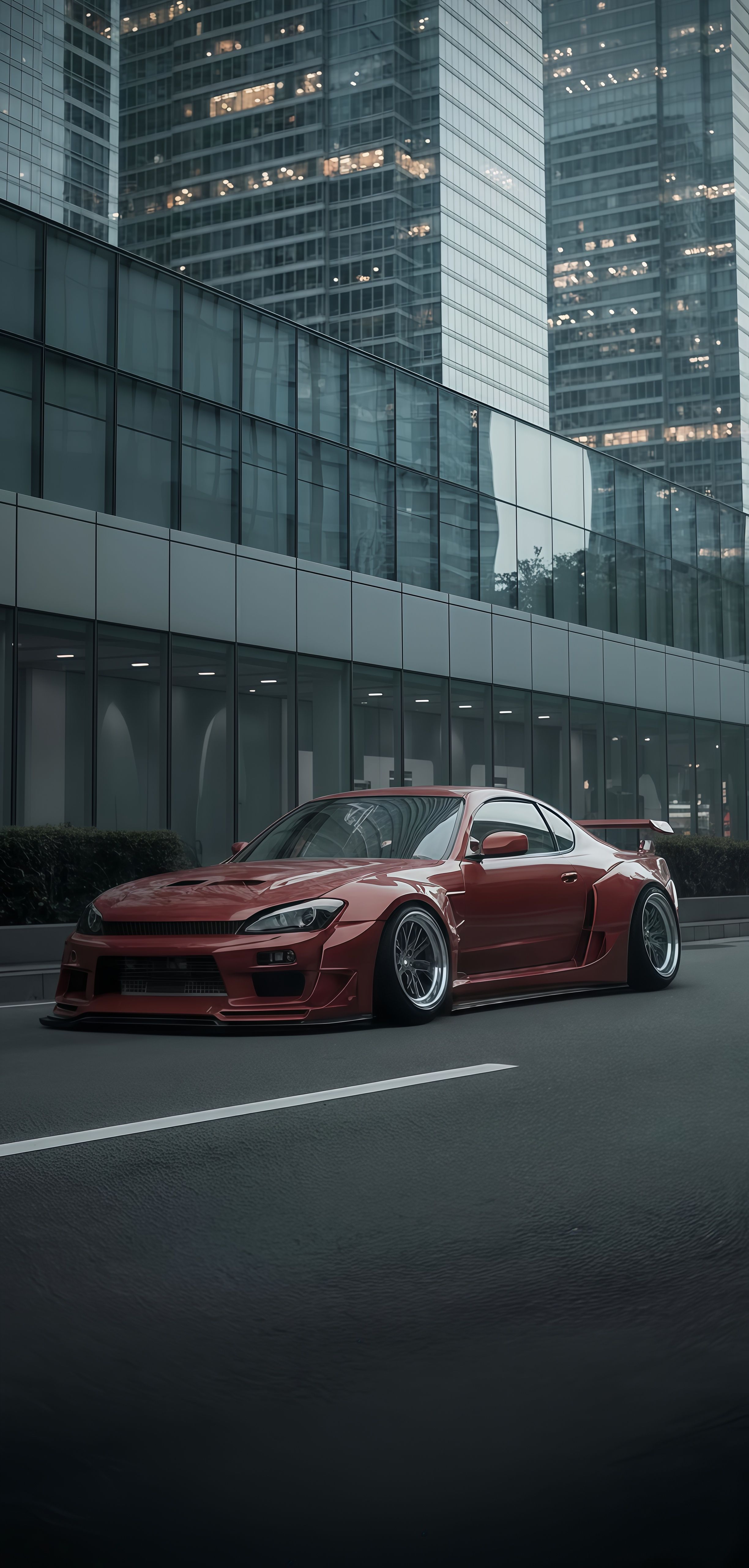 Custom Nissan Silvia S15 Widebody Street Car Wallpaper