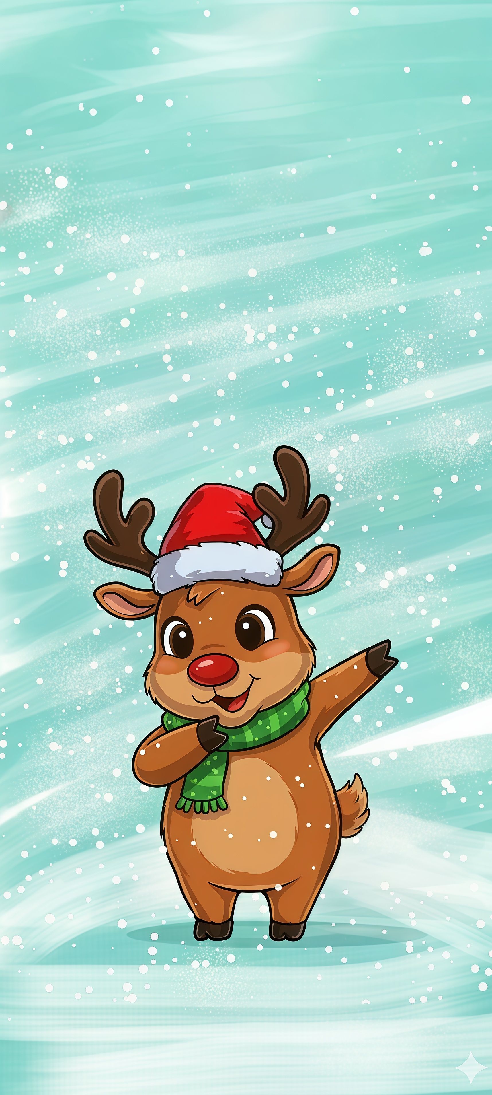 Cute Dabbing Reindeer Christmas Holiday Wallpaper