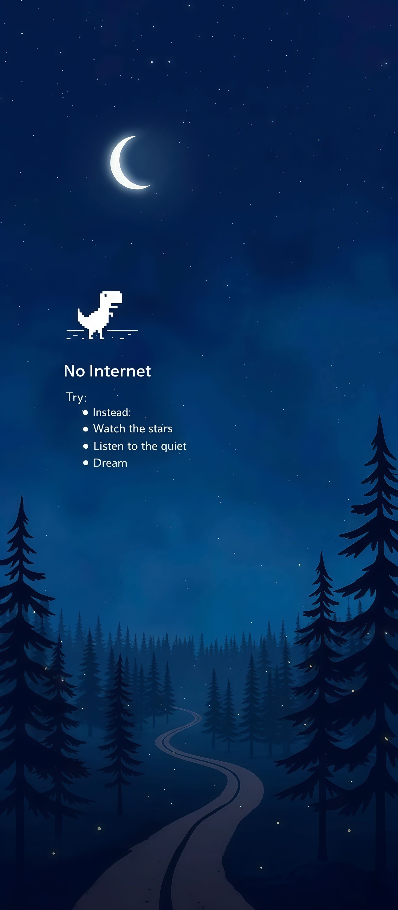 Dino No Internet Forest Road Wallpaper