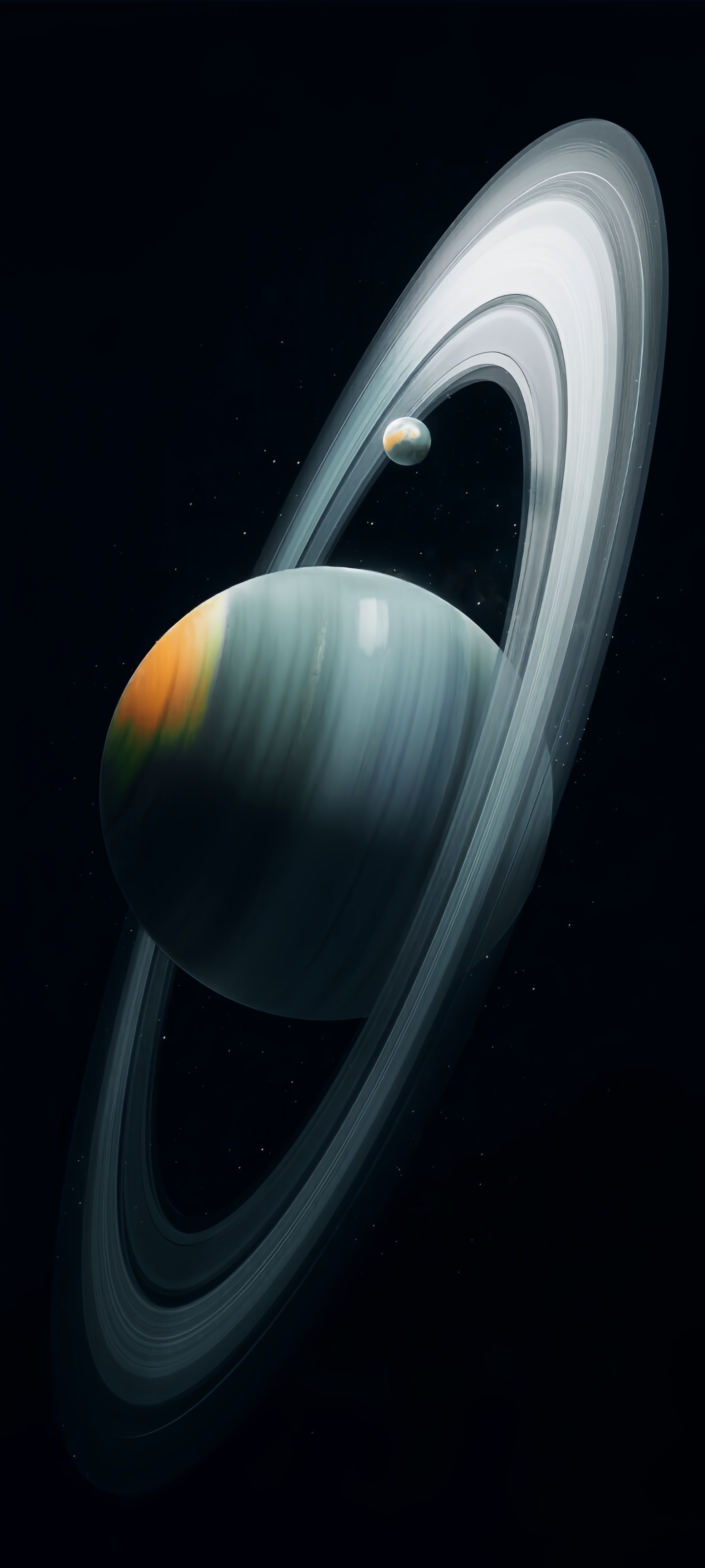 Epic Ringed Planet Saturn Space Art Wallpaper