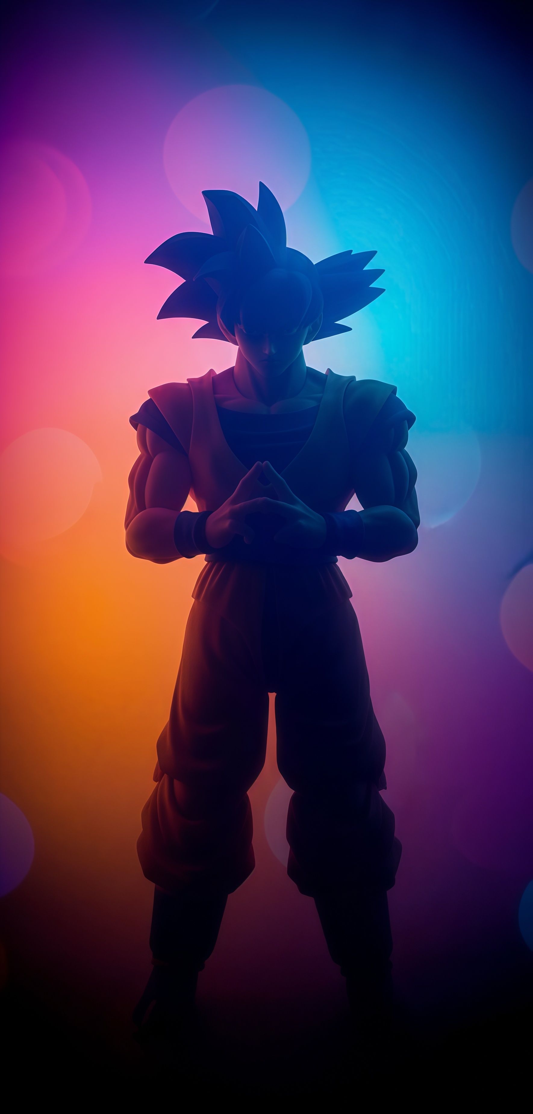 Goku Neon Action Pose Wallpaper