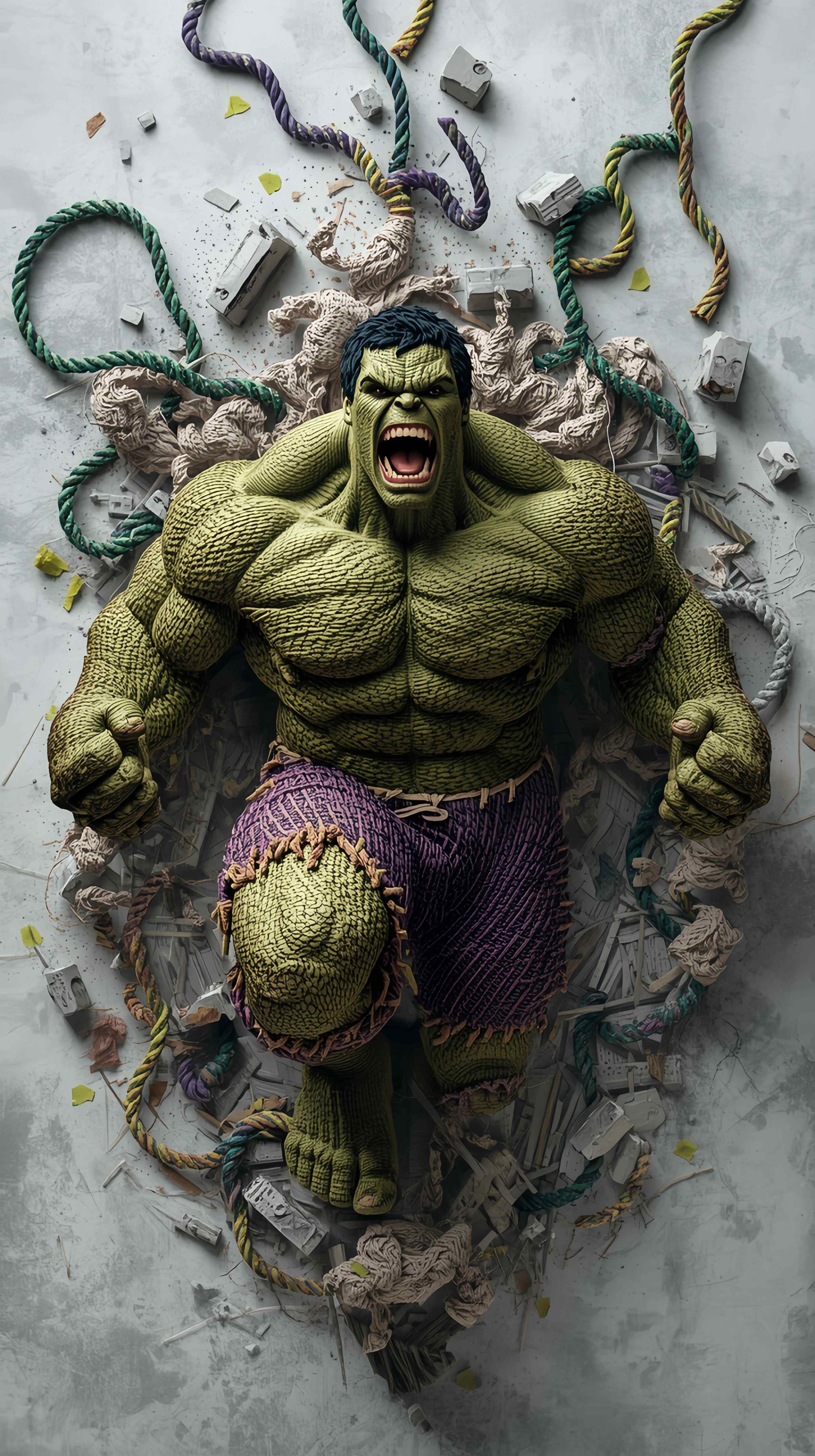 Incredible Hulk Textile Art Wallpaper