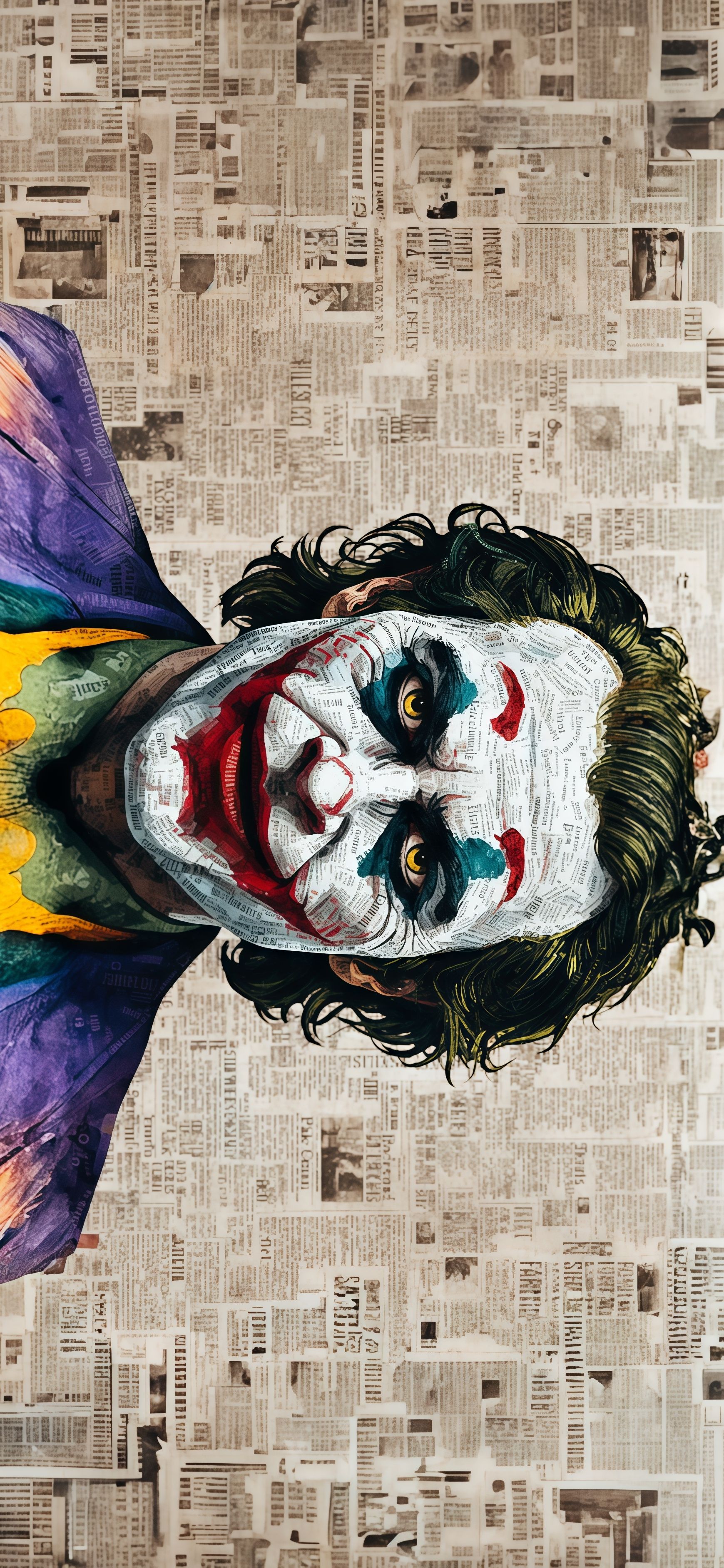 Joker Newspaper Collage Villain Wallpaper