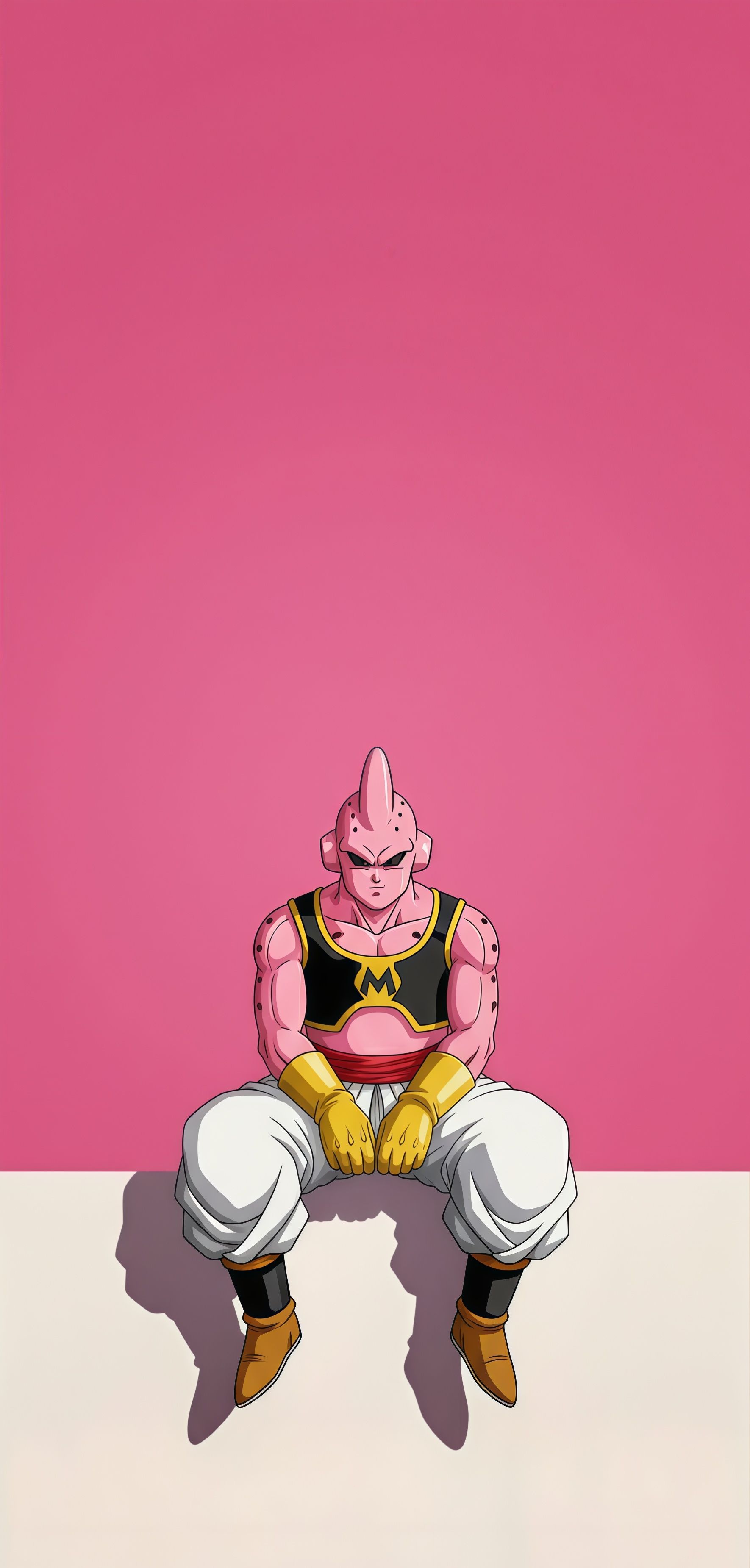 Kid Buu Minimalist Pink Villain Anime Wallpaper