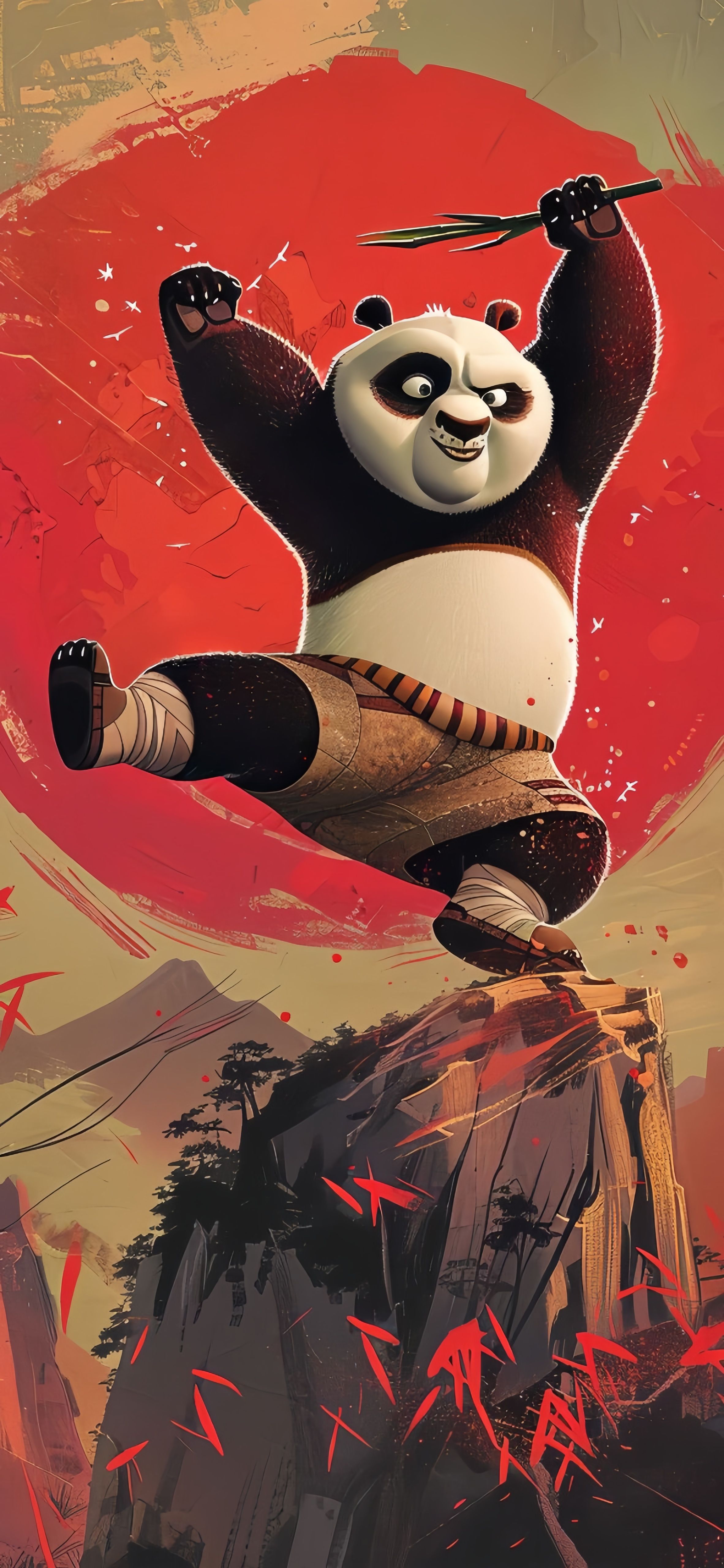Kung Fu Panda Po Action Pose Wallpaper