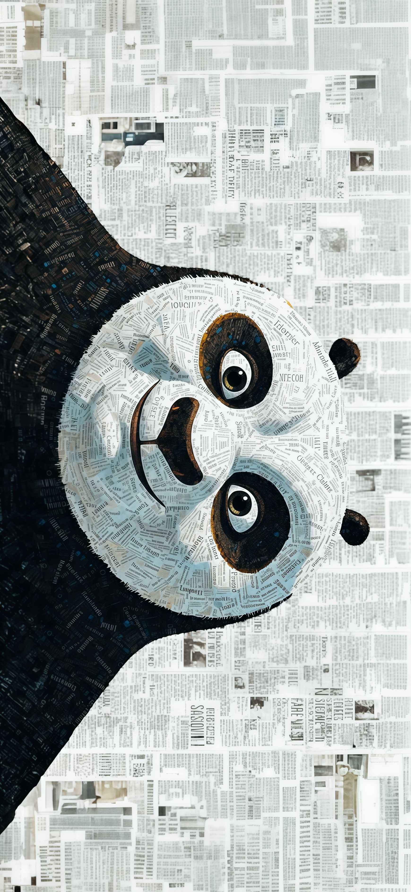 Kung Fu Panda Po Newspaper Collage Wallpaper