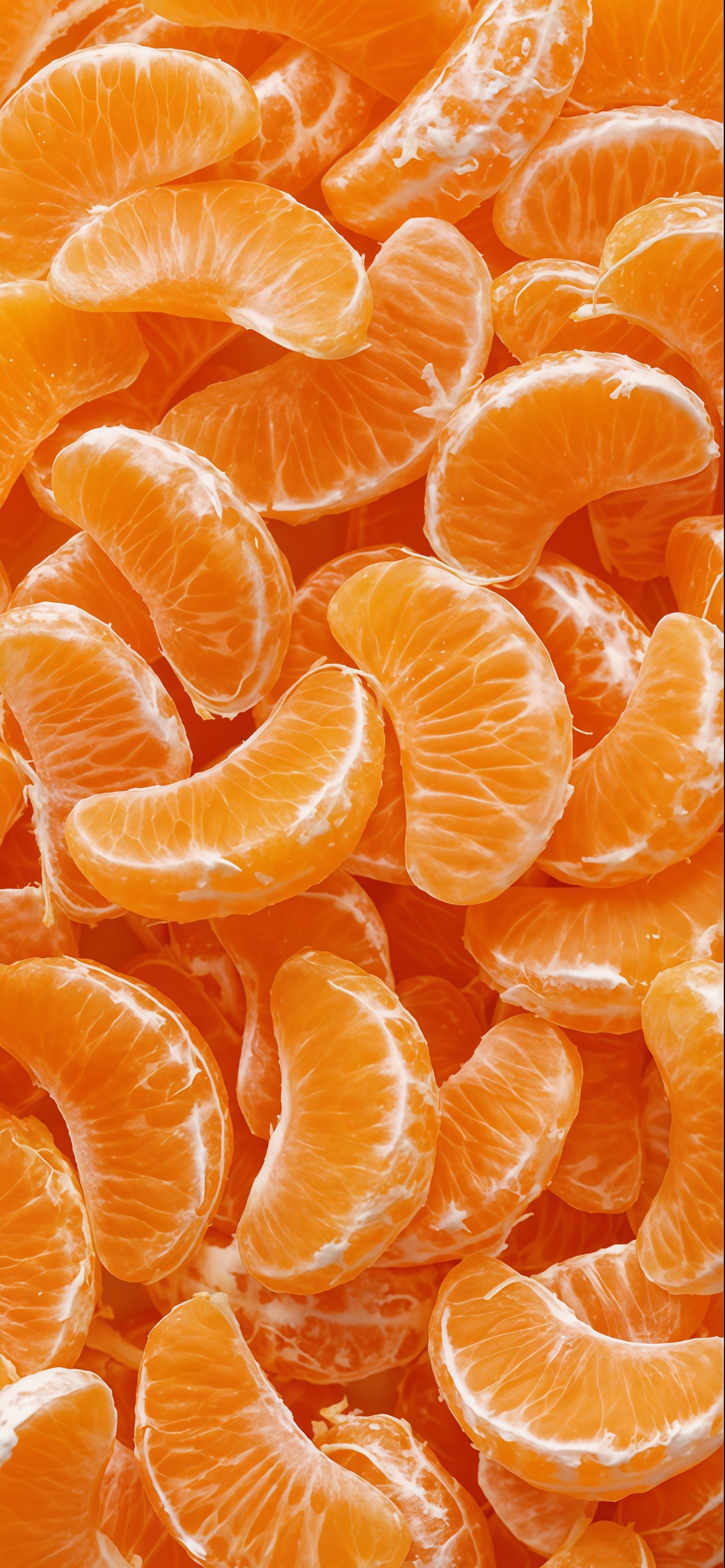 Mandarin Orange Slices Macro Wallpaper