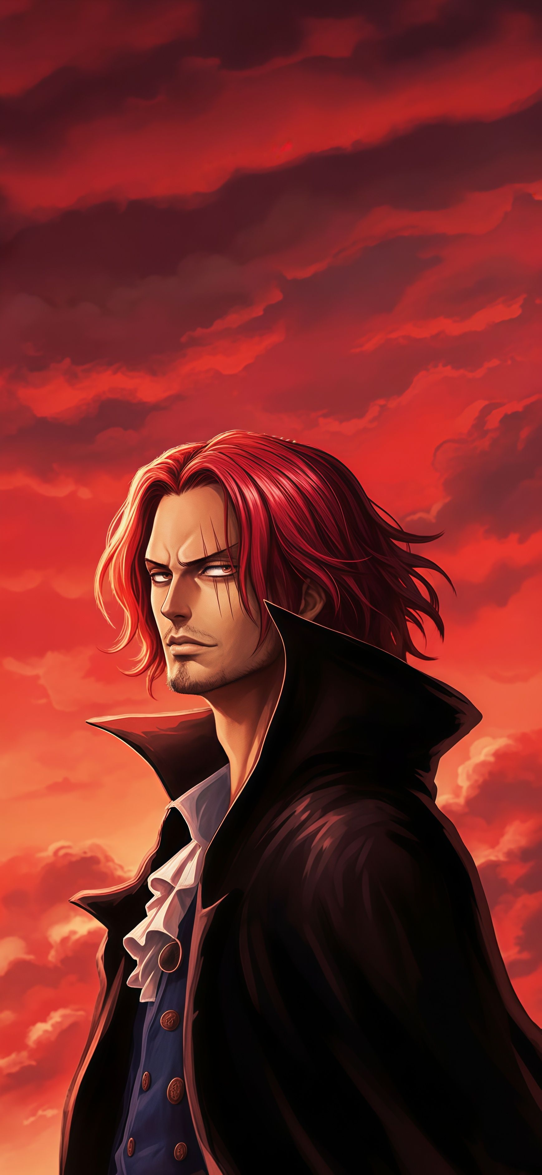 One Piece Shanks Dark Epic Red Sky Wallpaper
