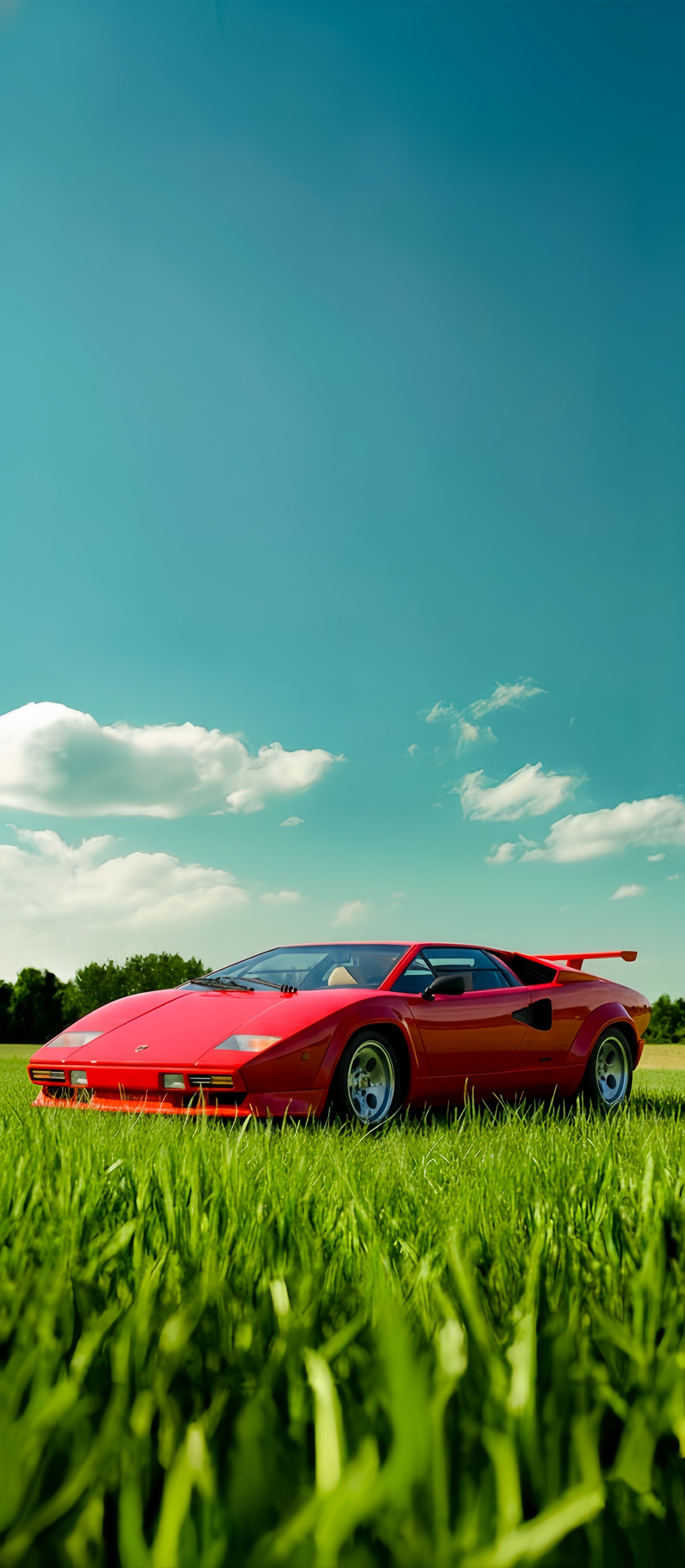 Red Lamborghini Countach Classic Supercar Wallpaper