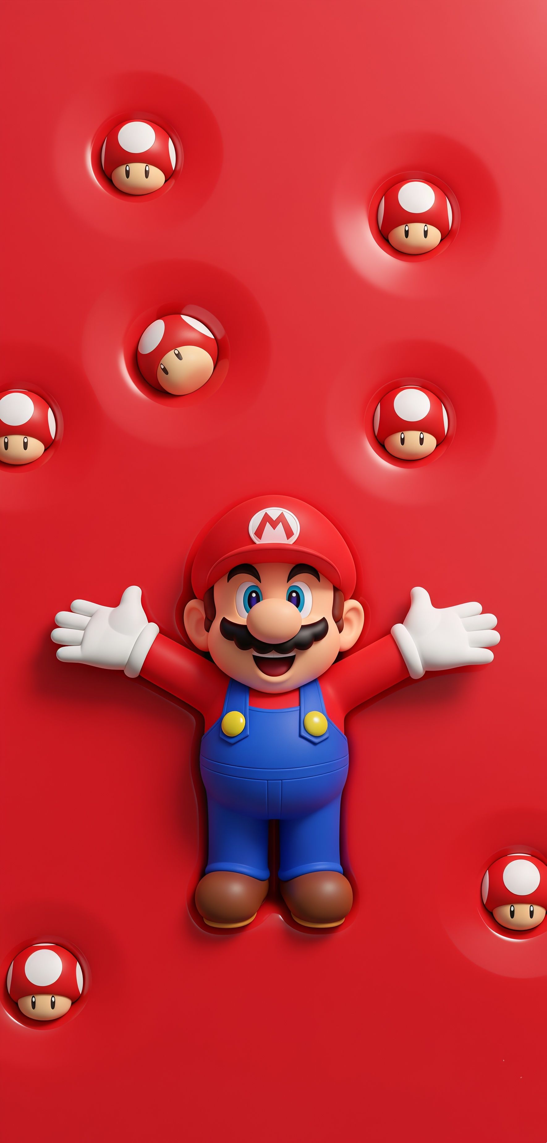 Super Mario Mushroom Red Pop-Out Wallpaper
