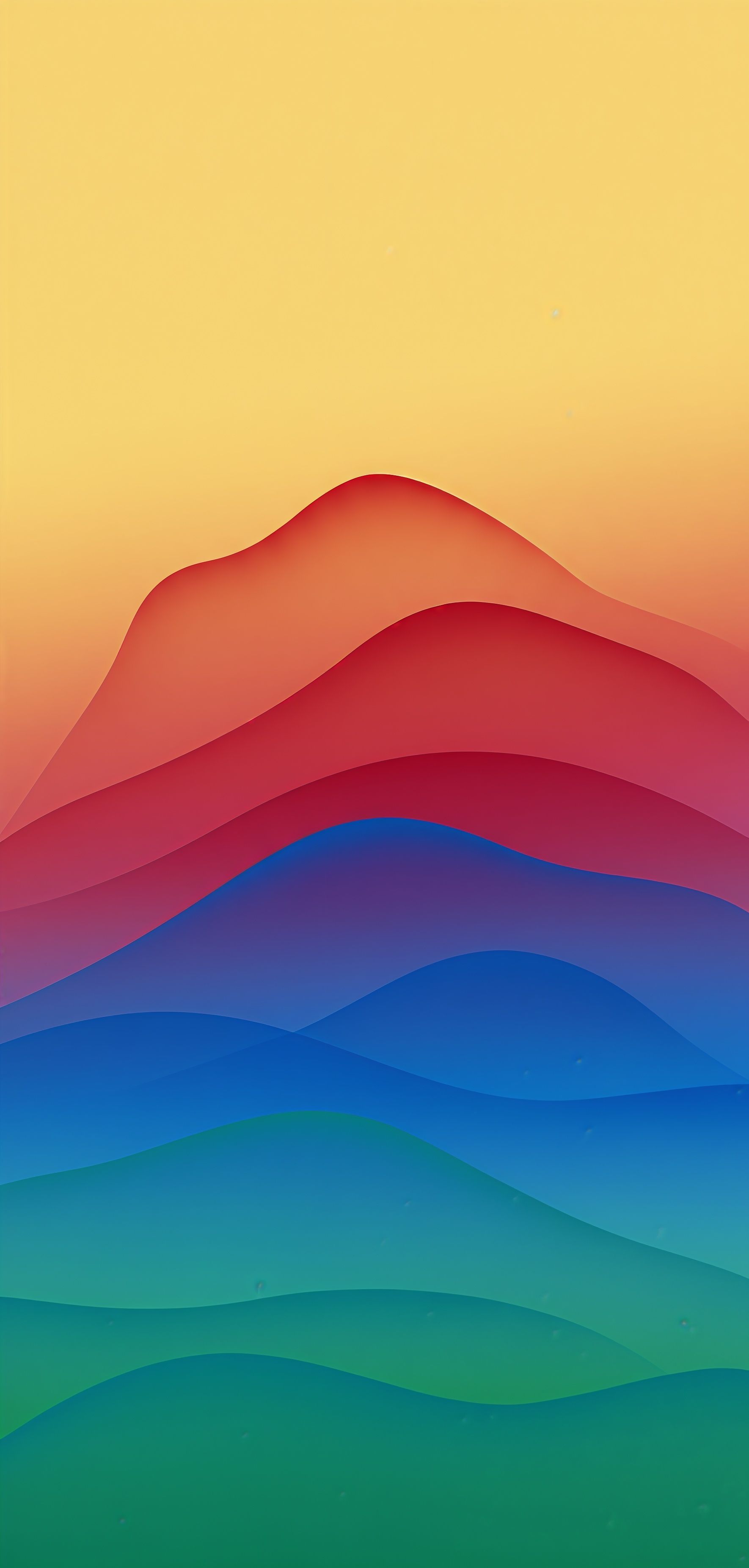 Vibrant Layered Abstract Color Waves Wallpaper