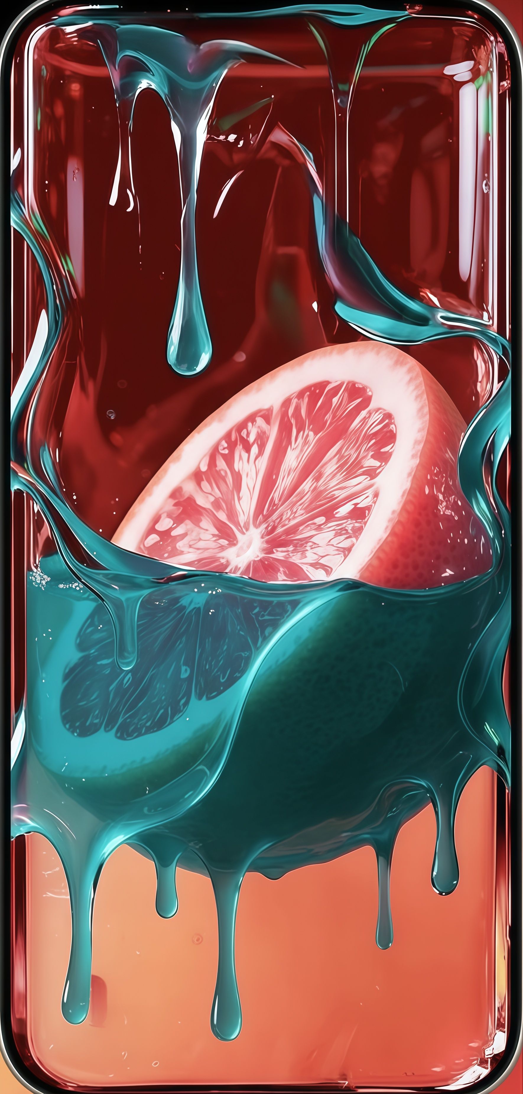 Zesty Lemon Slice Splash Wallpaper