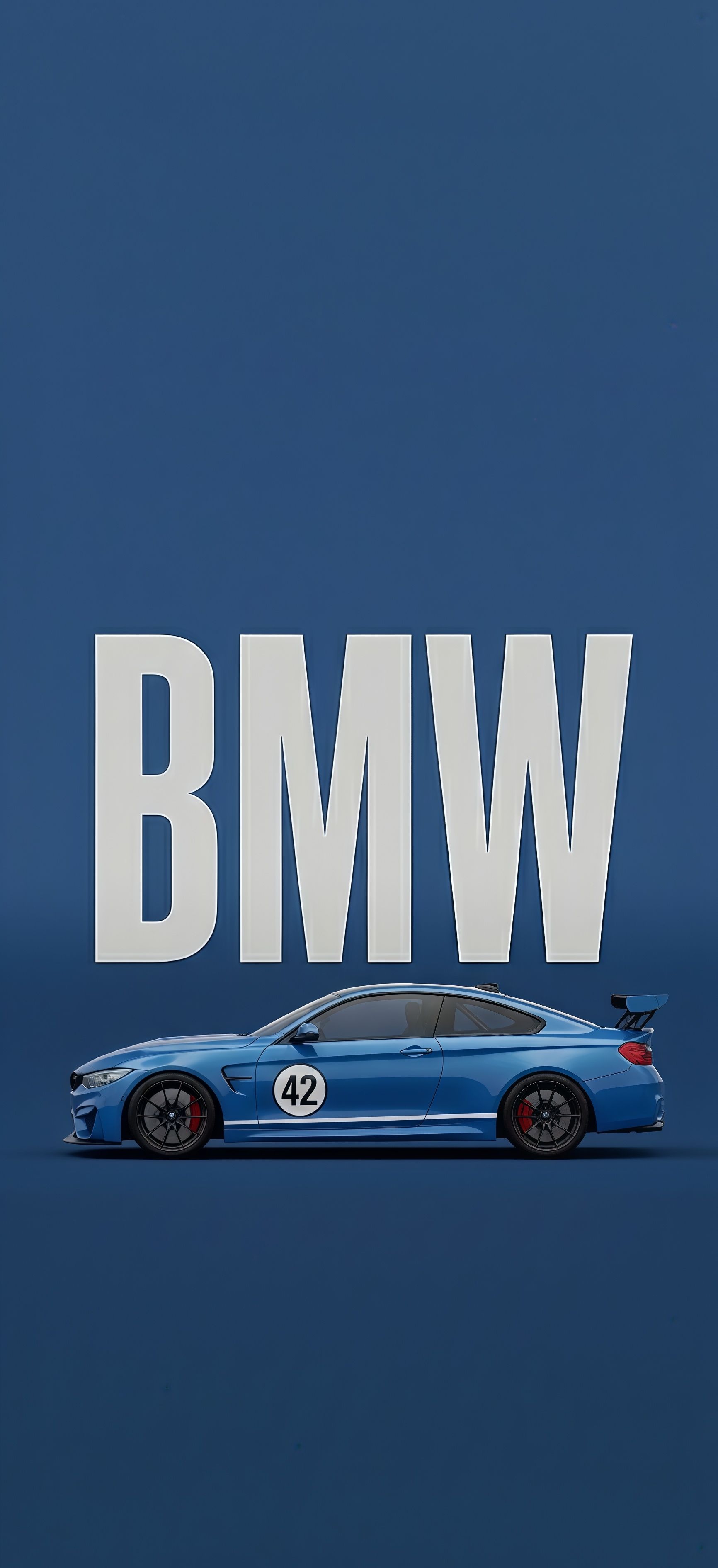 BMW M4 GTS Blue Minimalist Wallpaper