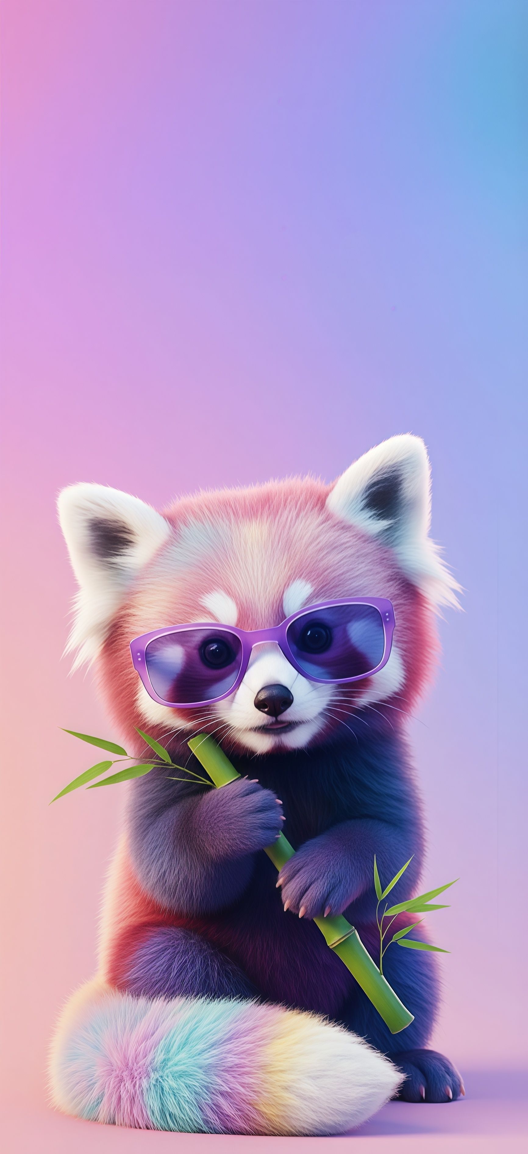 Pastel Red Panda Bamboo Wallpaper