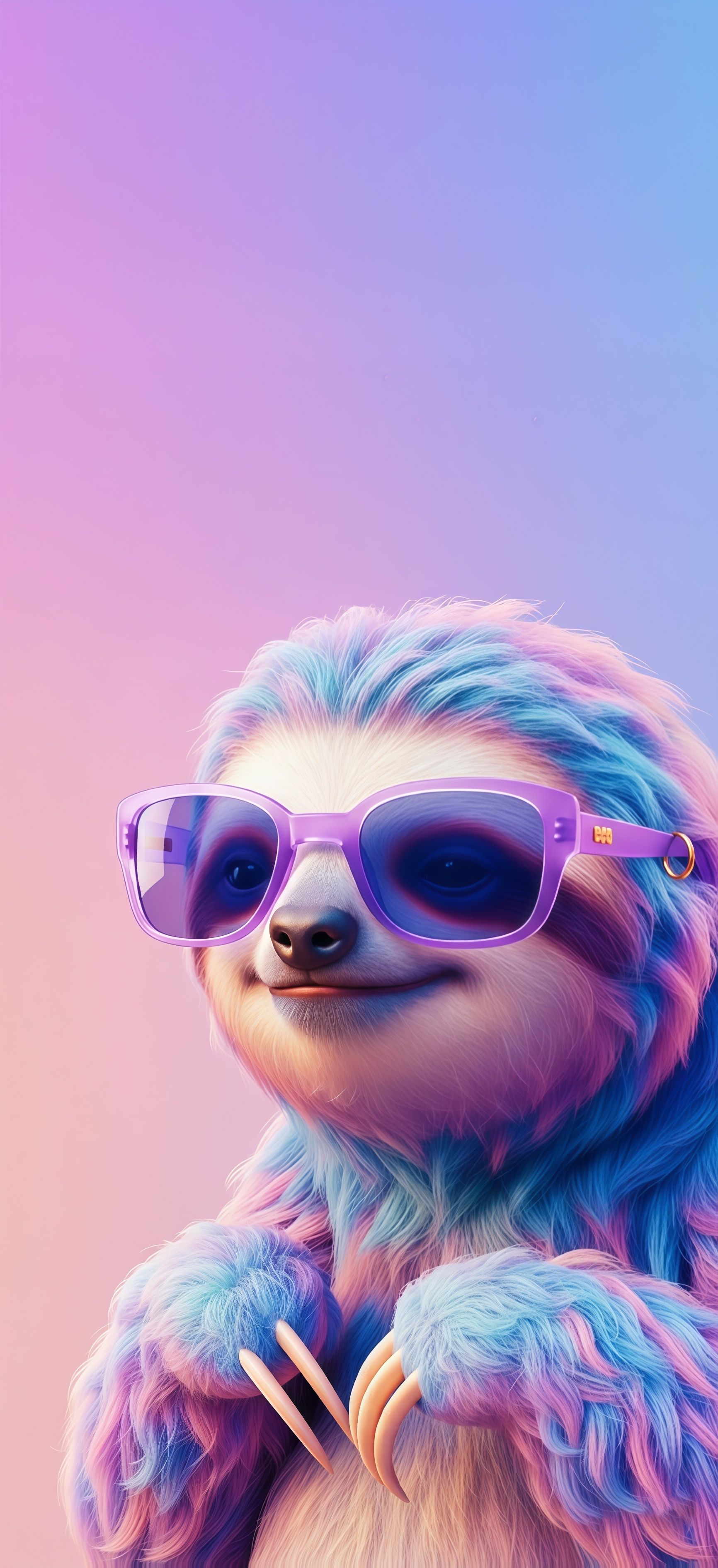 Pastel Sloth Sunglasses Aesthetic Wallpaper