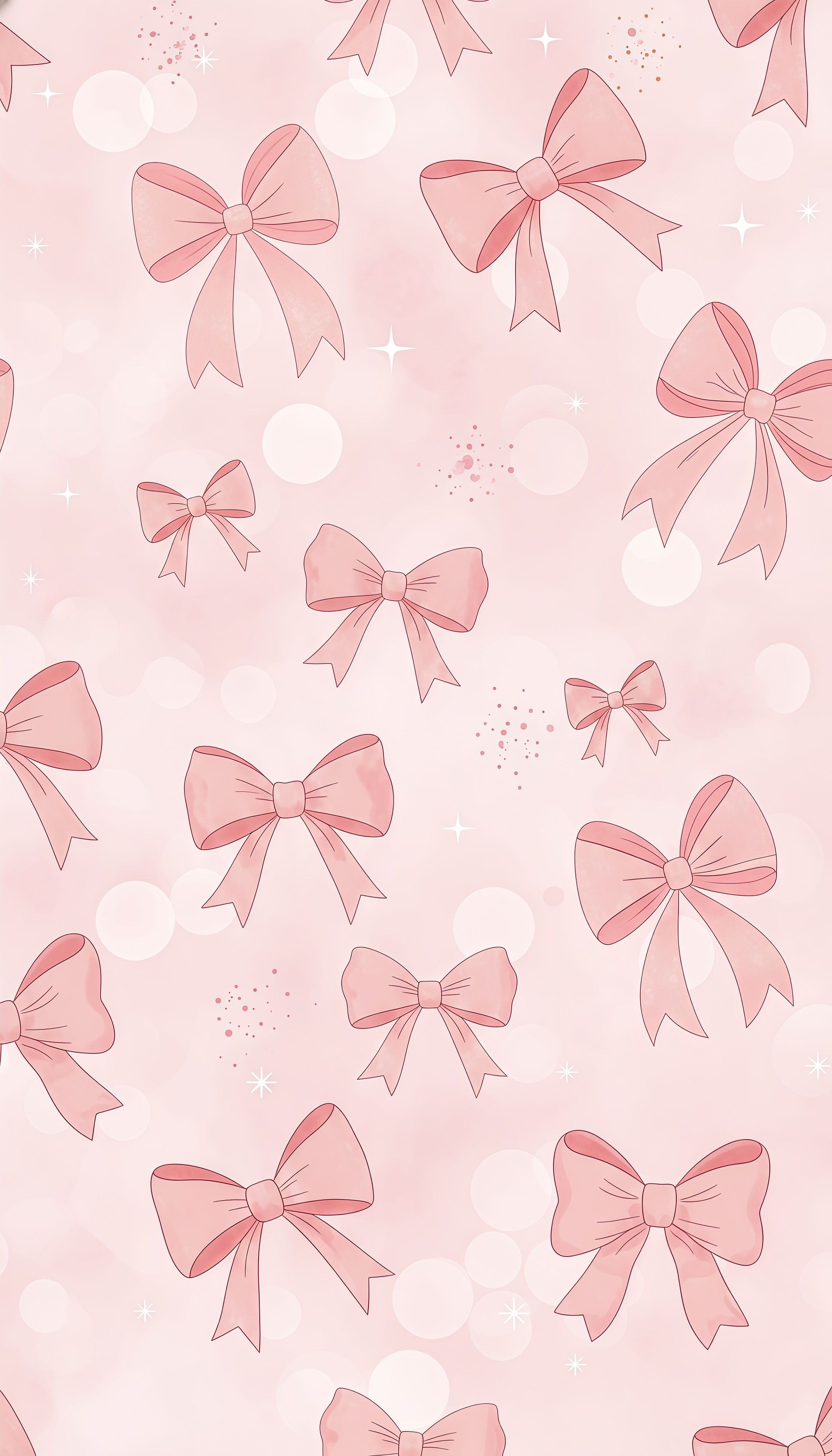 Shimmering Pink Bow Wallpaper