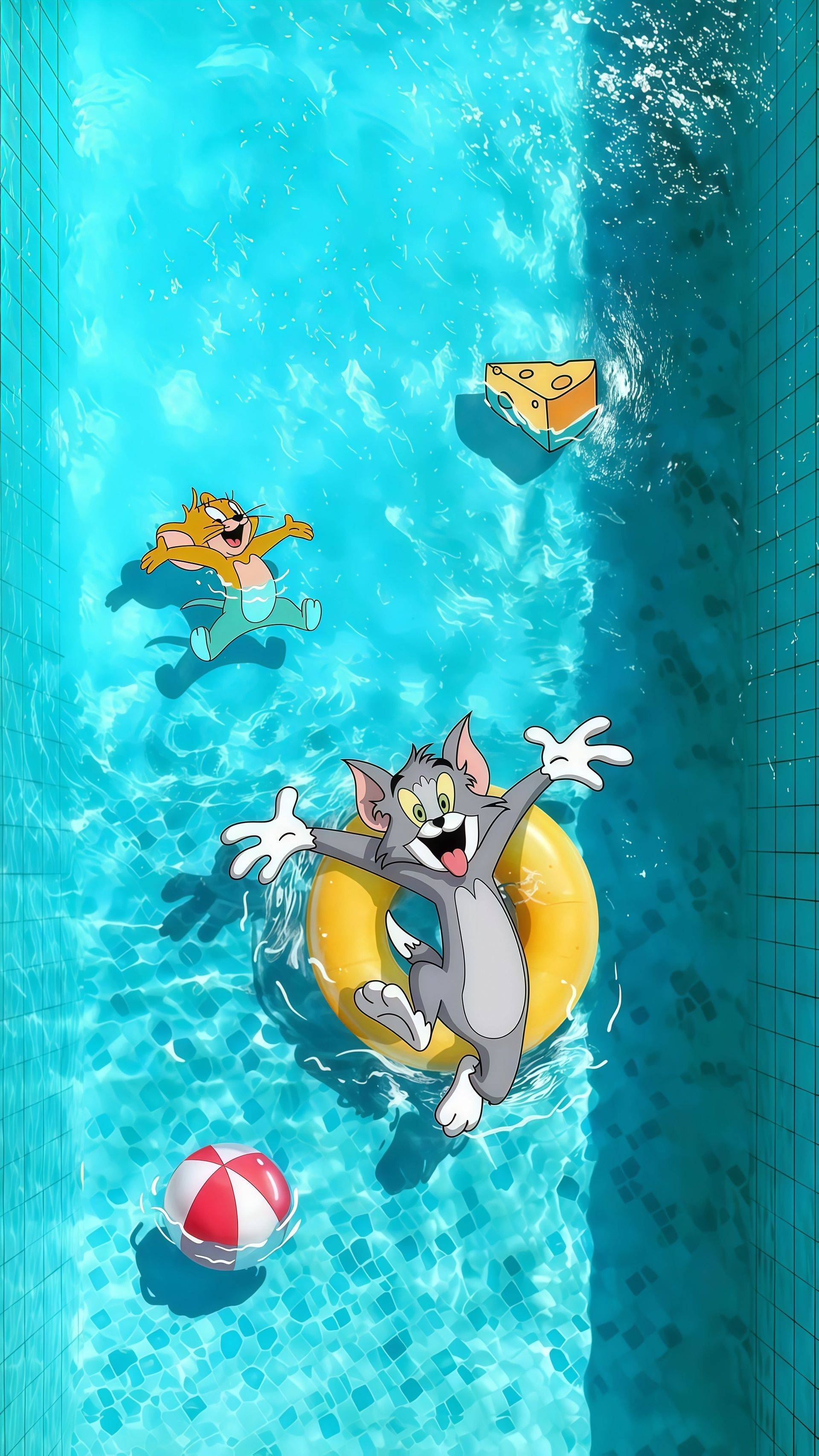 Tom and Jerry Pool Fun Live Wallpaper