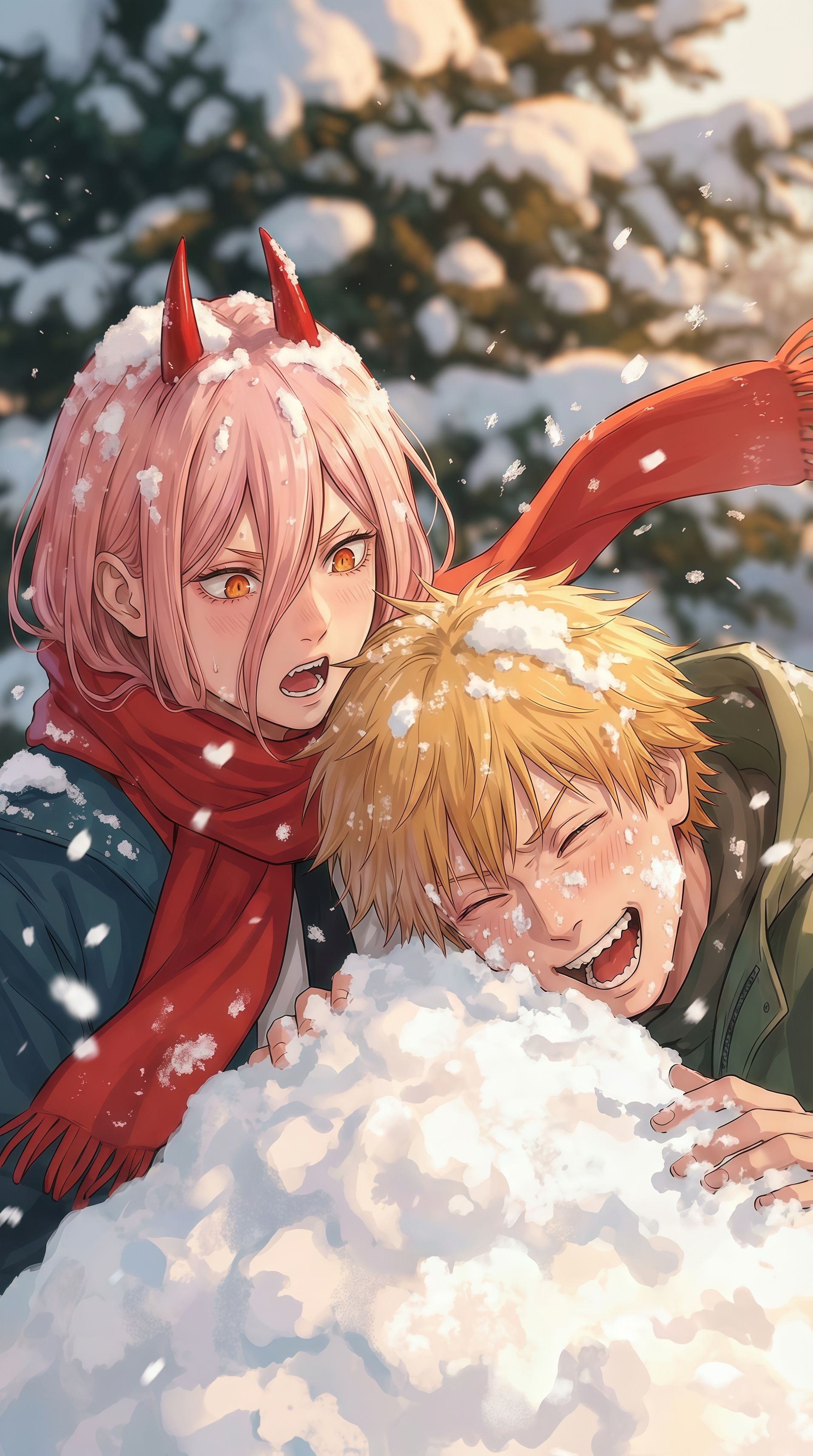 Chainsaw Man Denji and Power Wallpaper