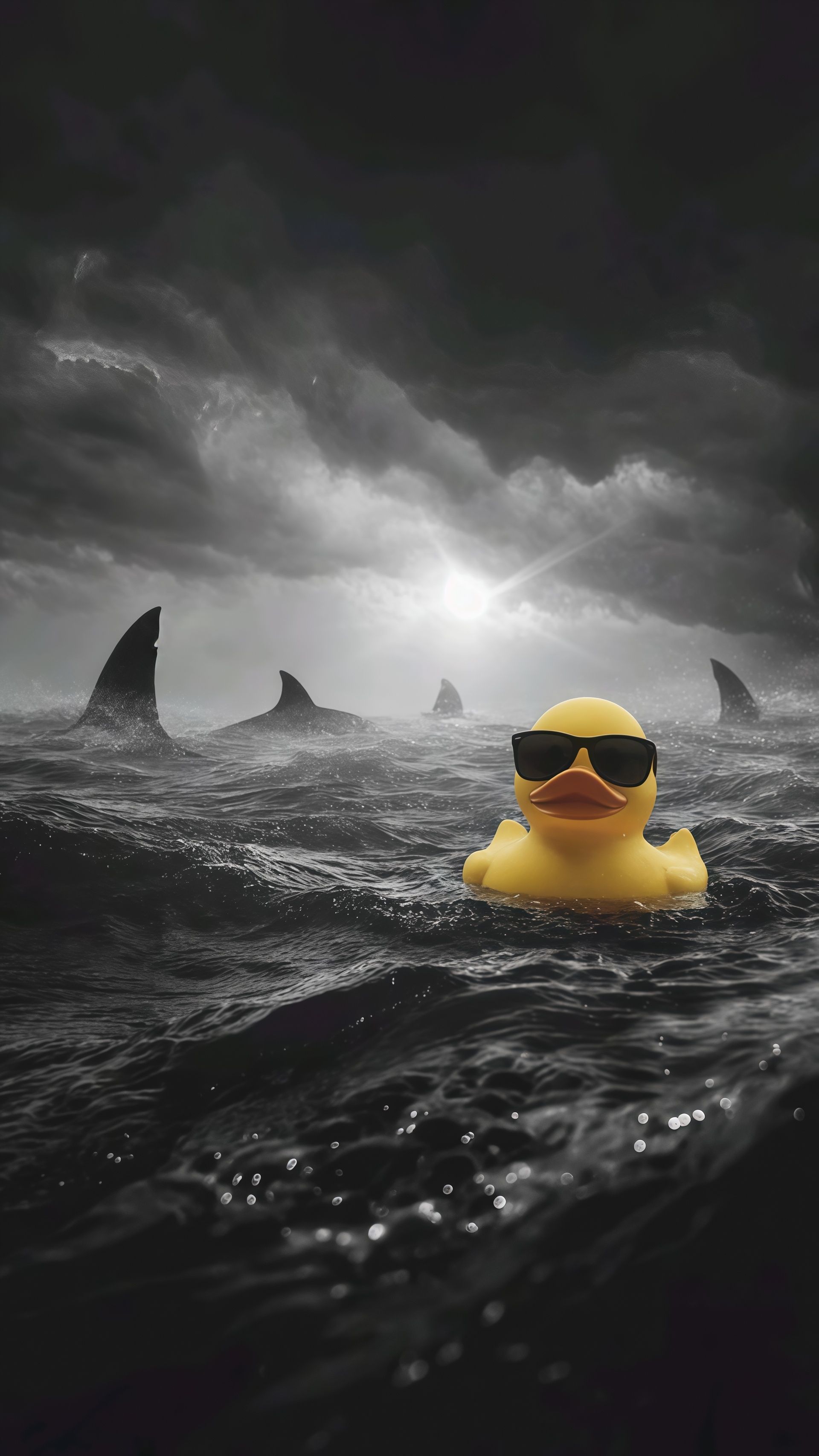 Cool Rubber Duck Shark Live Wallpaper