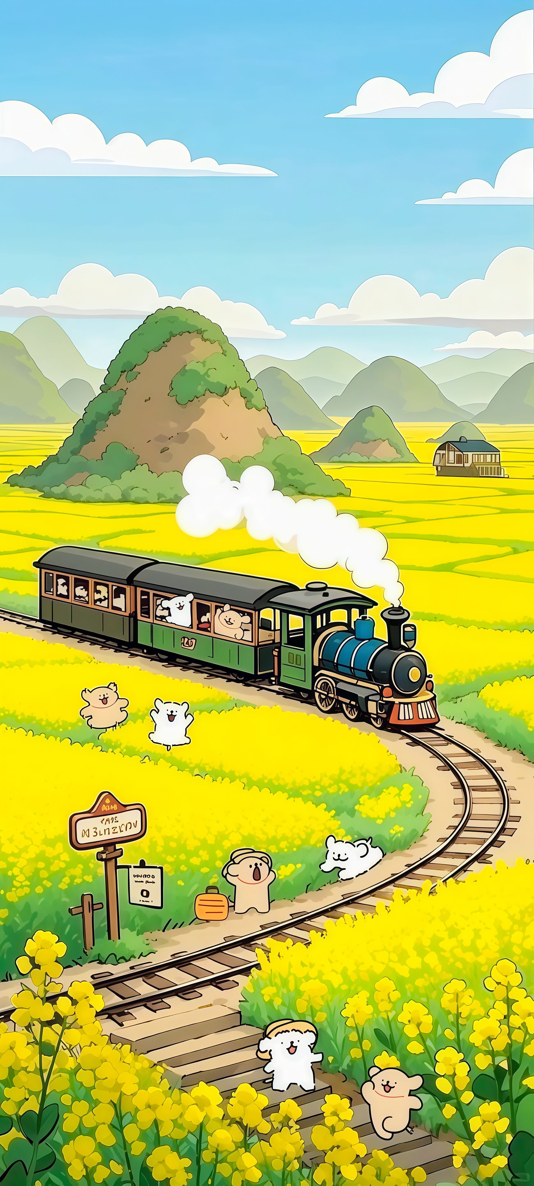 Cute Train Journey Wallpaper