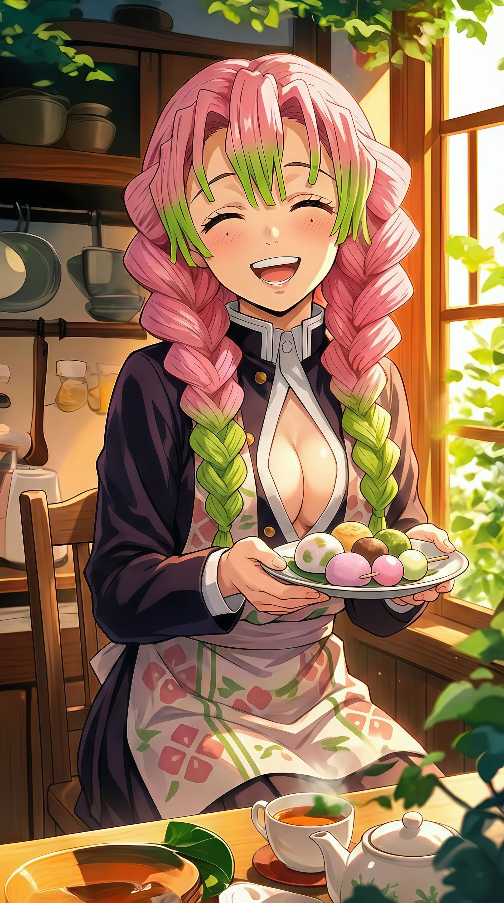 Mitsuri Kanroji Dango Cafe Wallpaper