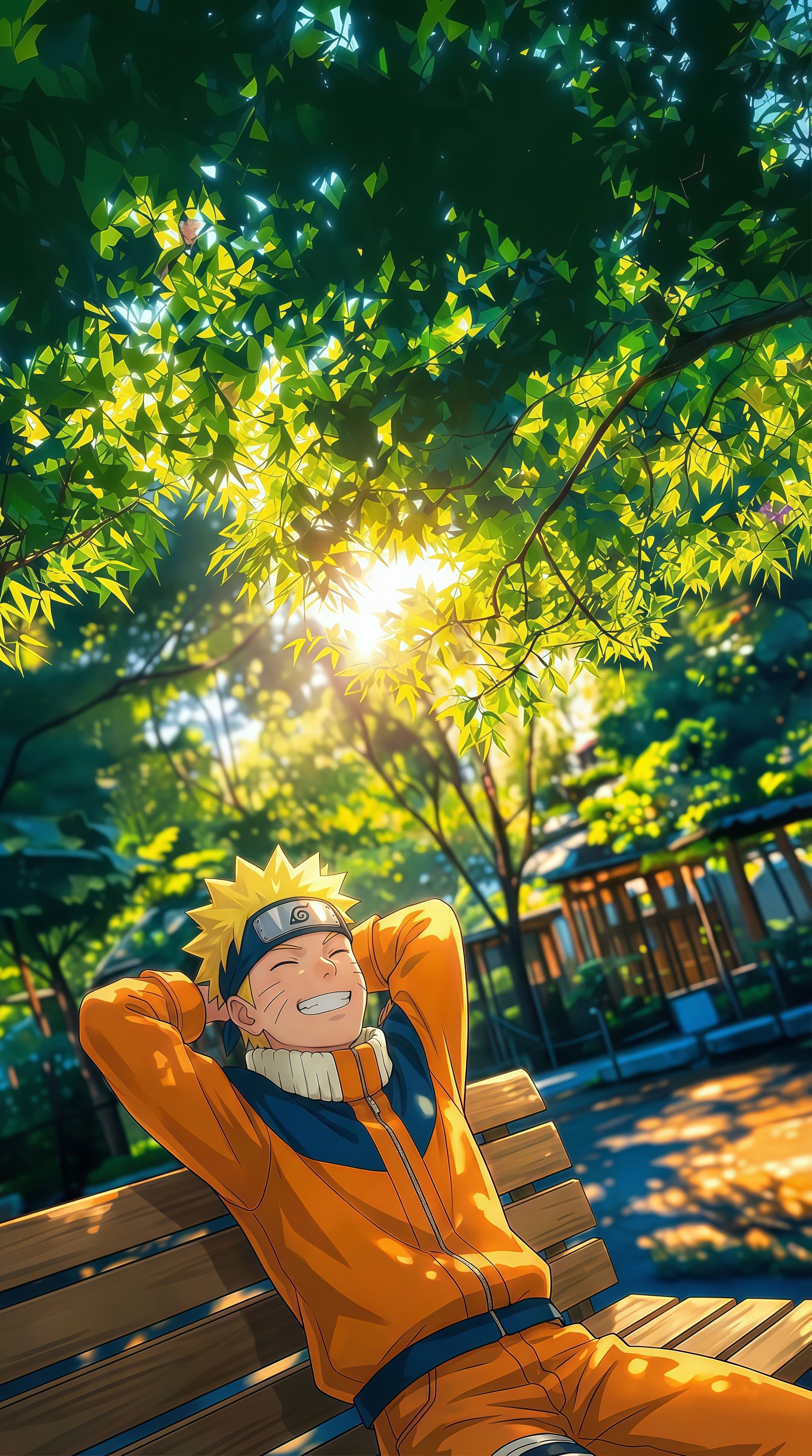 Naruto Uzumaki Park Bench Wallpaper
