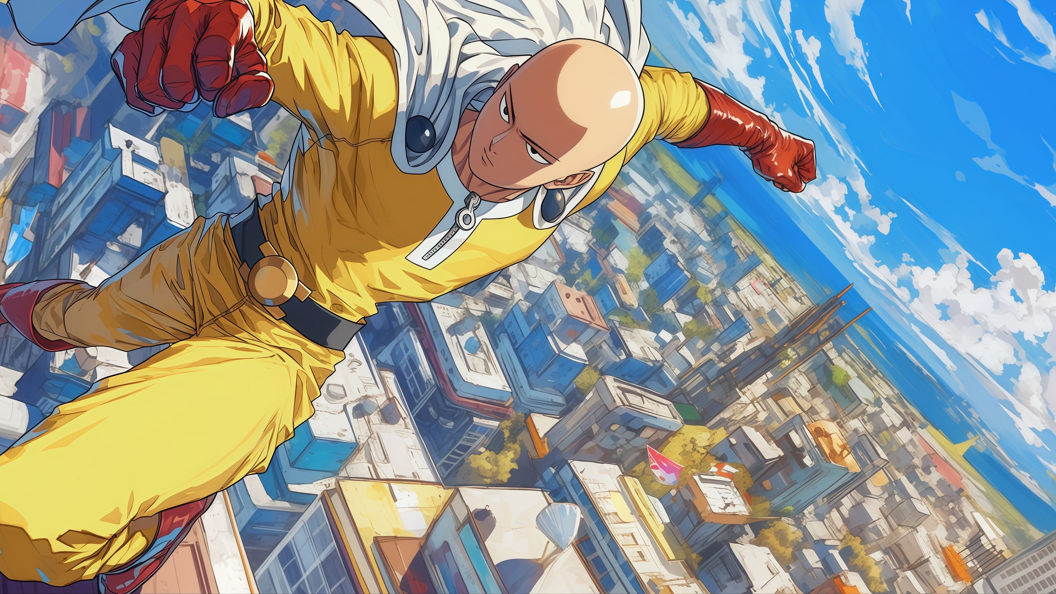 One Punch Man Saitama 4K Desktop Wallpaper
