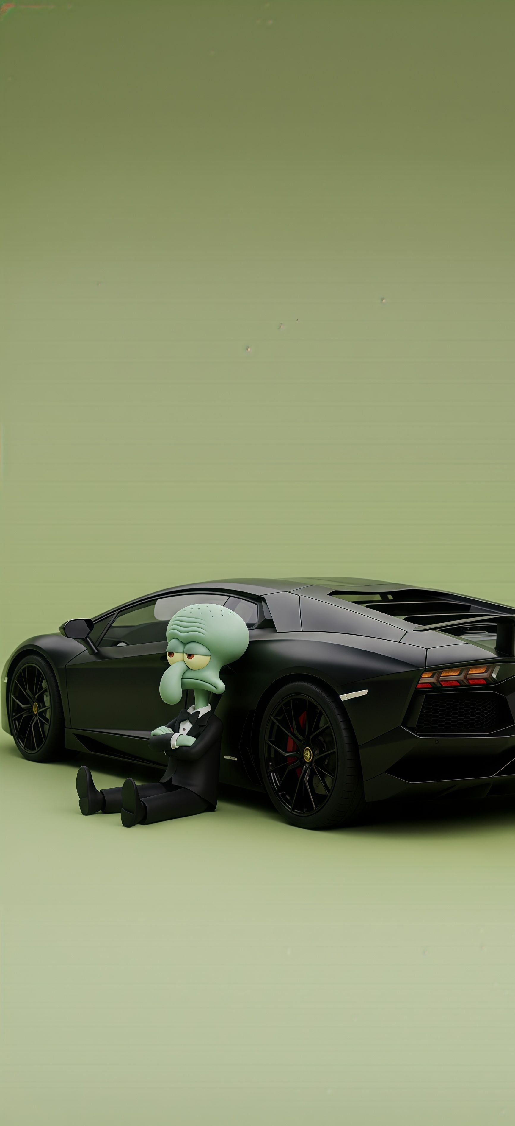 Squidward Lamborghini Aventador Wallpaper
