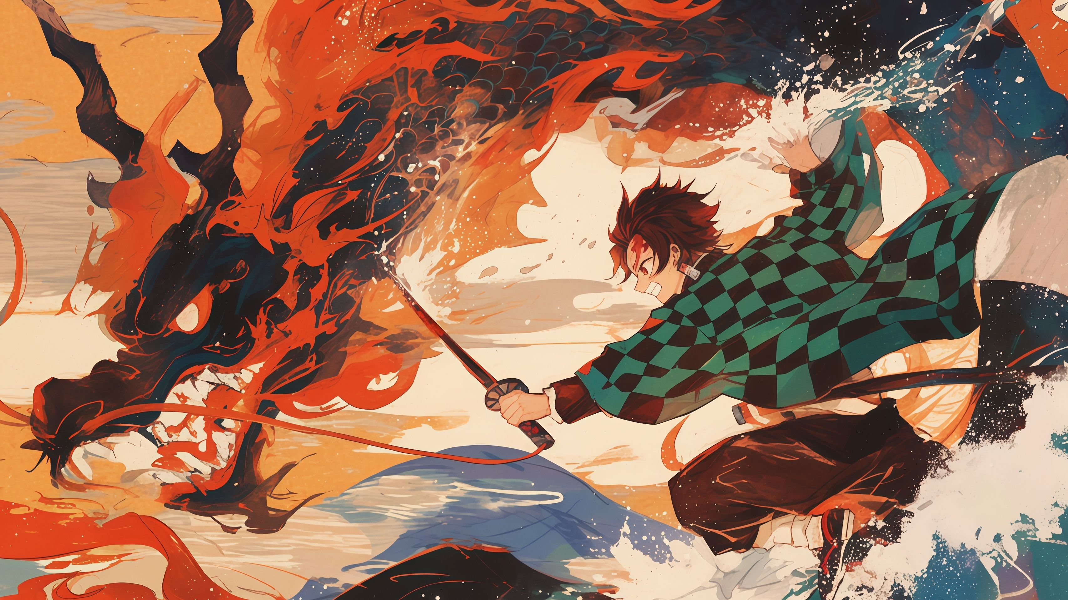 Tanjiro Kamado Demon Slayer Desktop Wallpaper