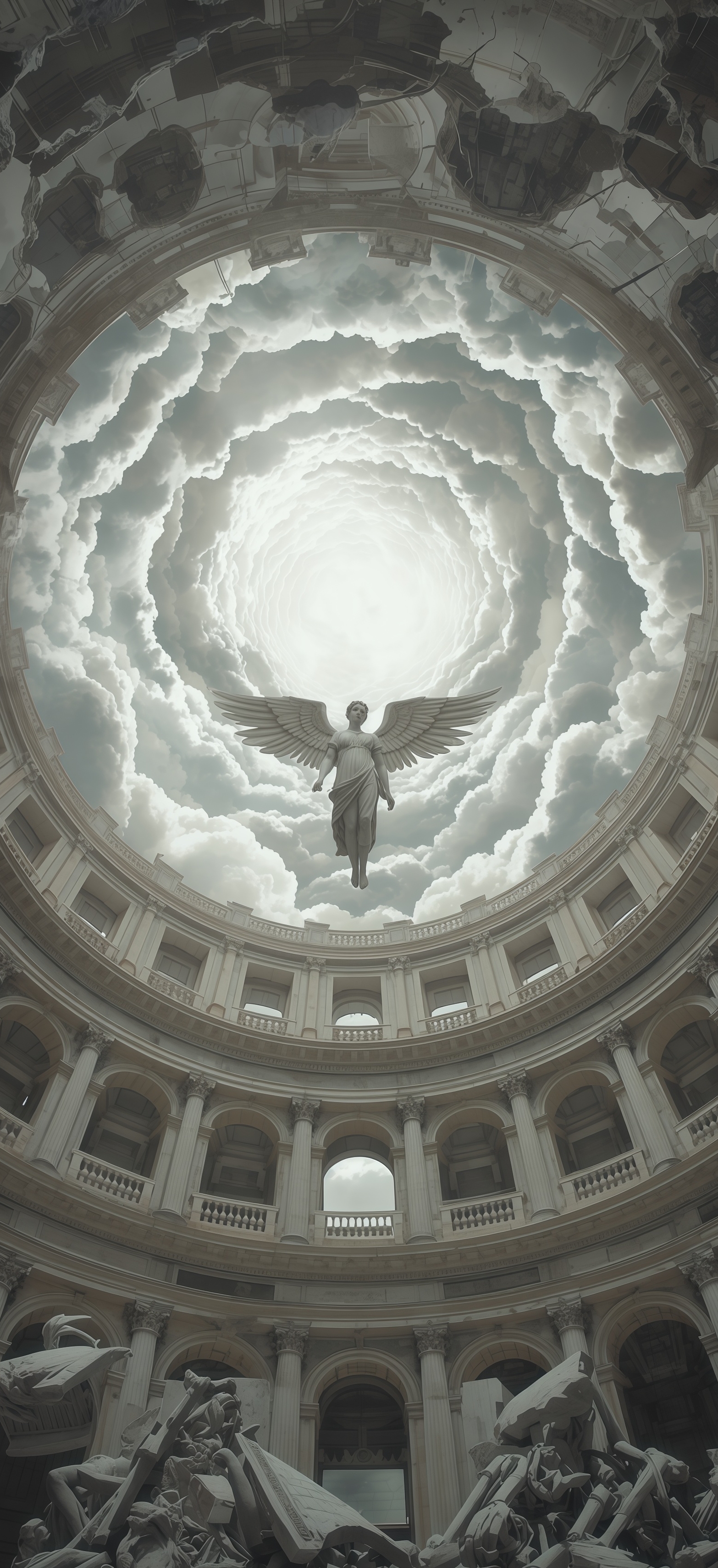 Celestial Angel Ruins Wallpaper