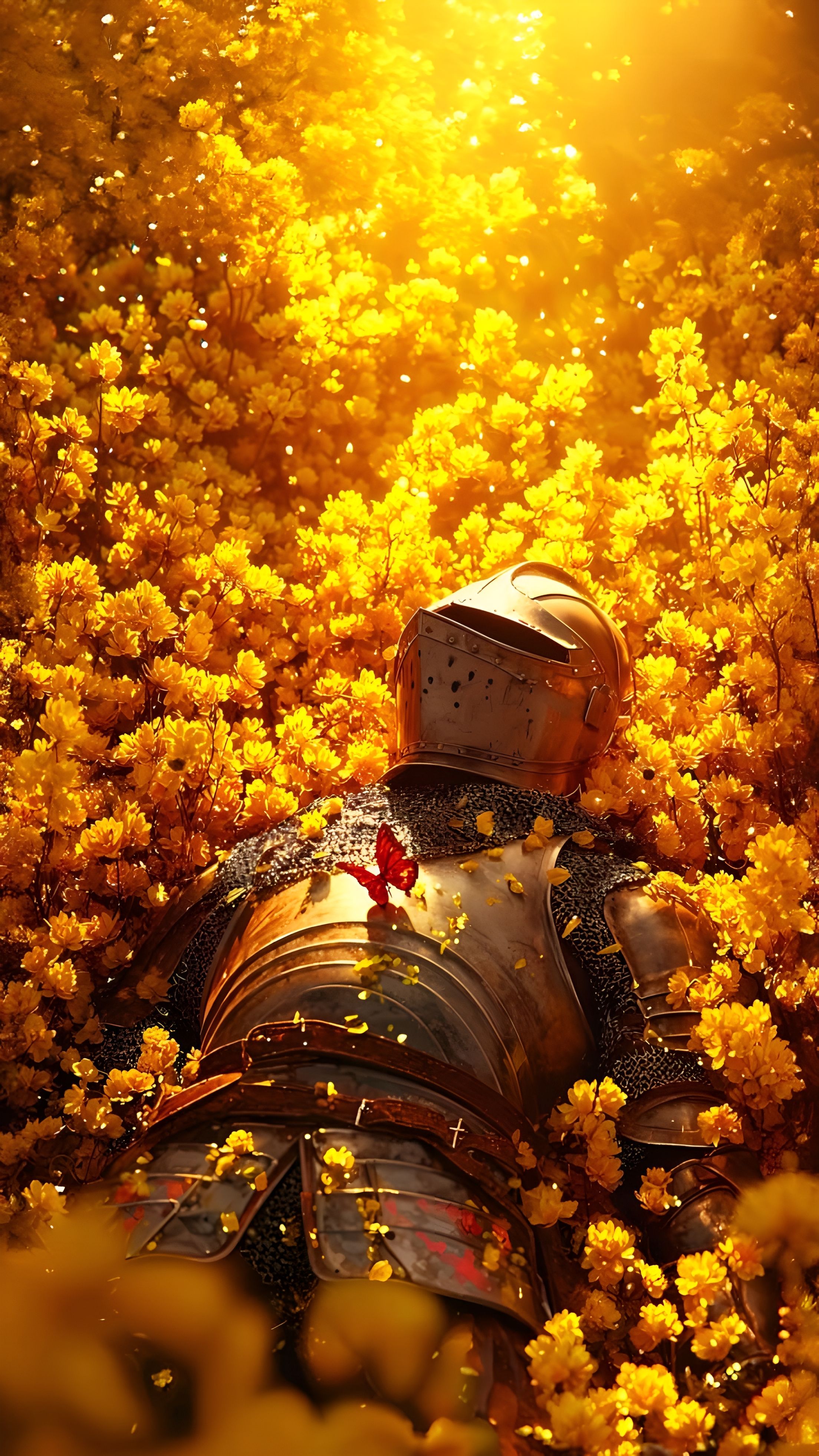 Golden Meadow Knight Wallpaper